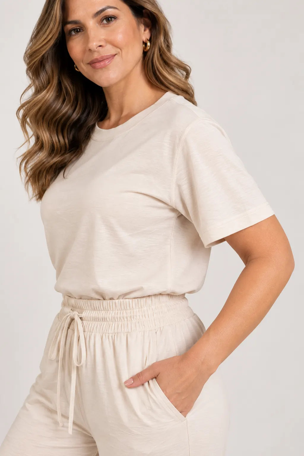 Blusa Manga Curta em Malha Knit Lorena Creme — lorena creme b (1).webp
