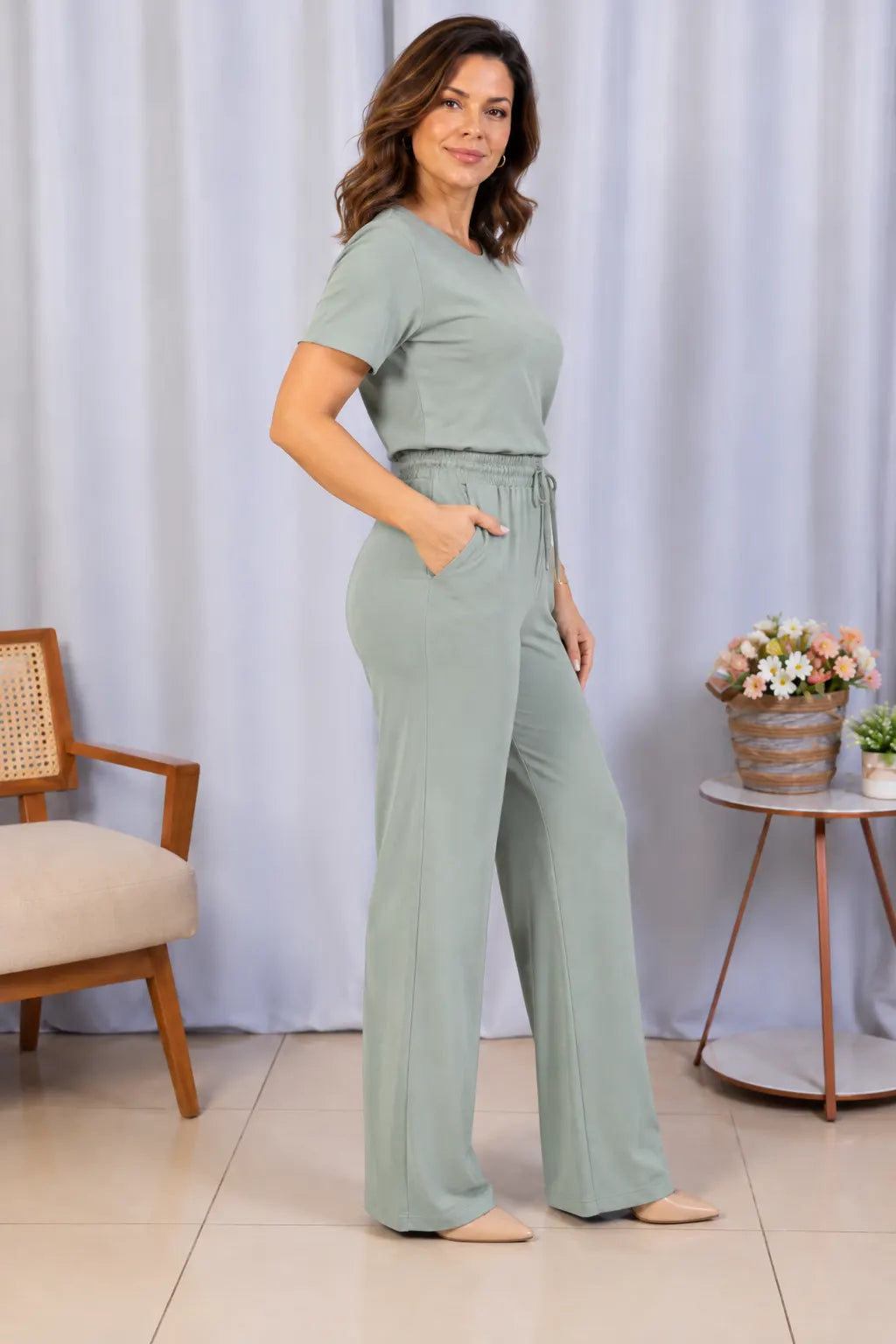 Calça Corte Reto em Malha Knit Lorena Verde — lorena verde c (6).webp