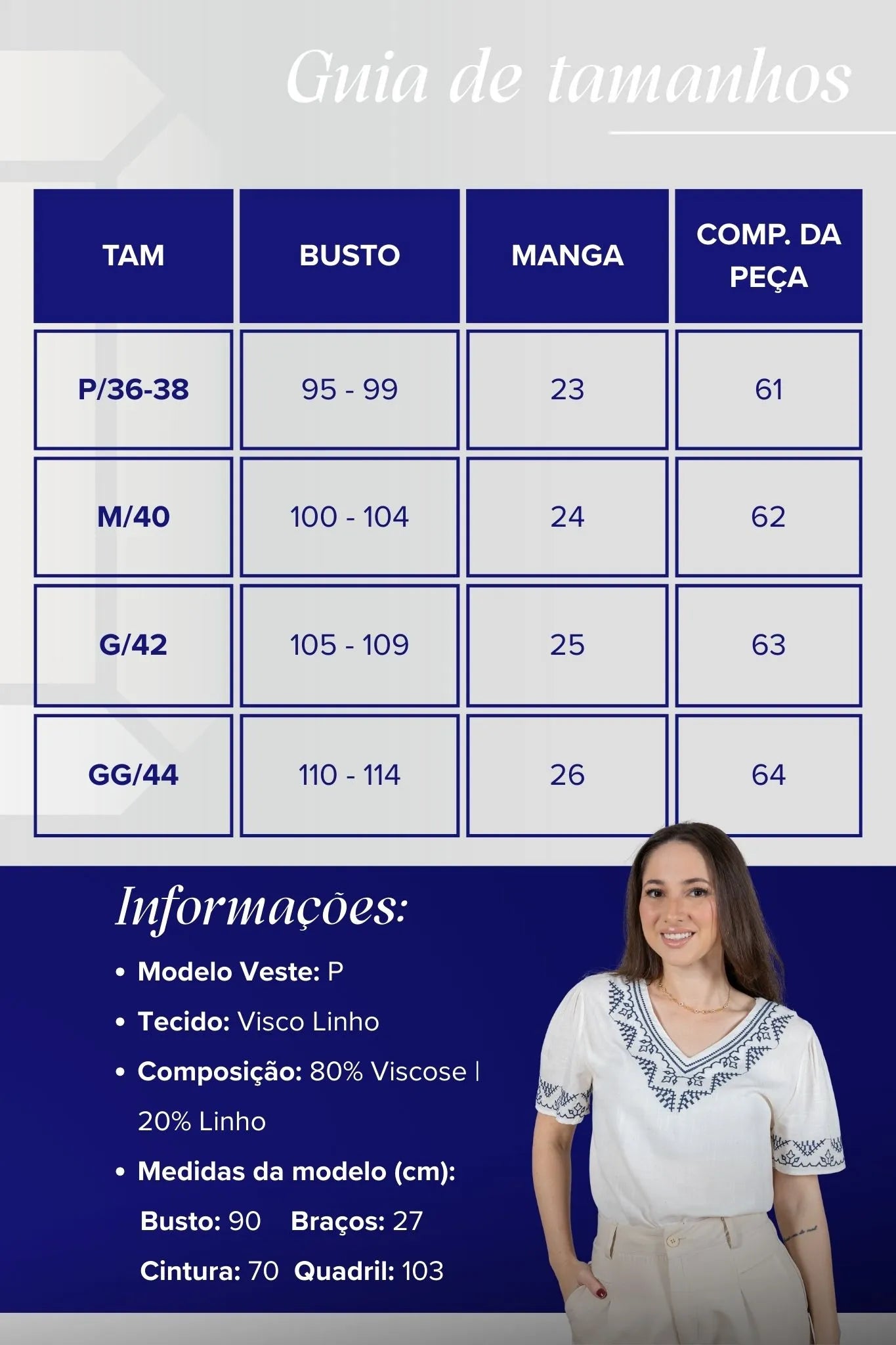 Blusa Manga Curta Detalhe Colo Bordado Visco Linho Jaqueline Branca