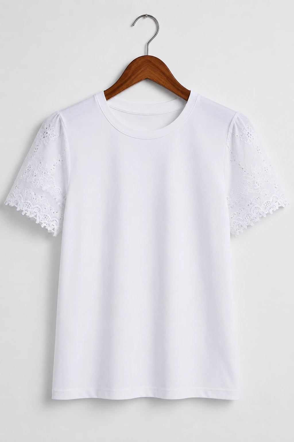 Blusa Cotton Lycra com Manga Delicada Leia Branca