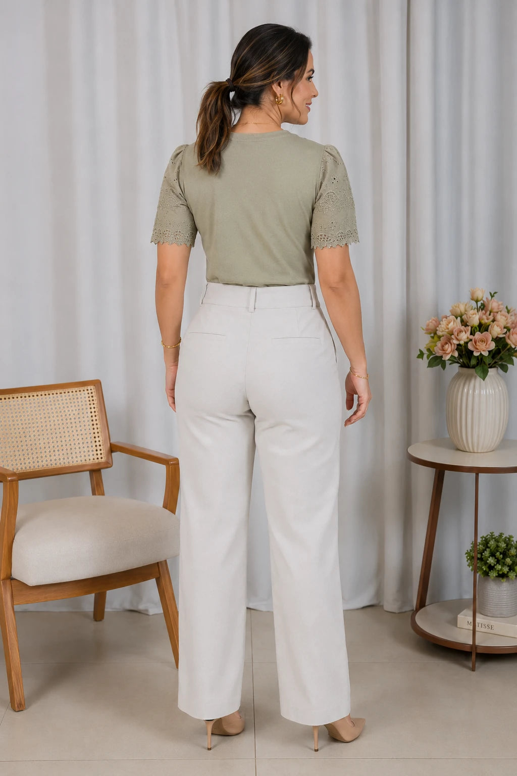 Blusa Cotton Lycra com Manga Delicada Leia Verde