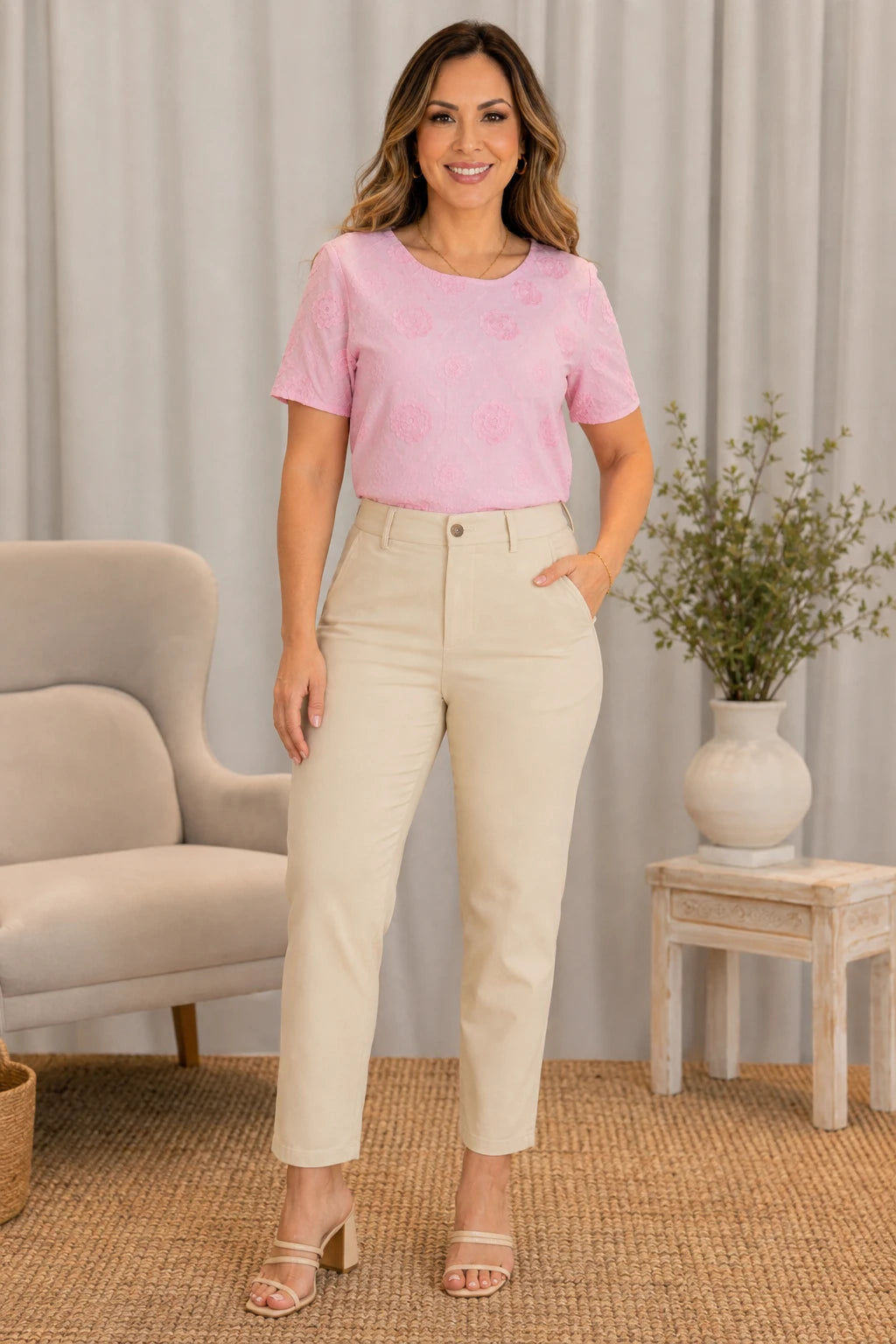 Blusa em Laise Fresca e Delicada Samantha Rosa
