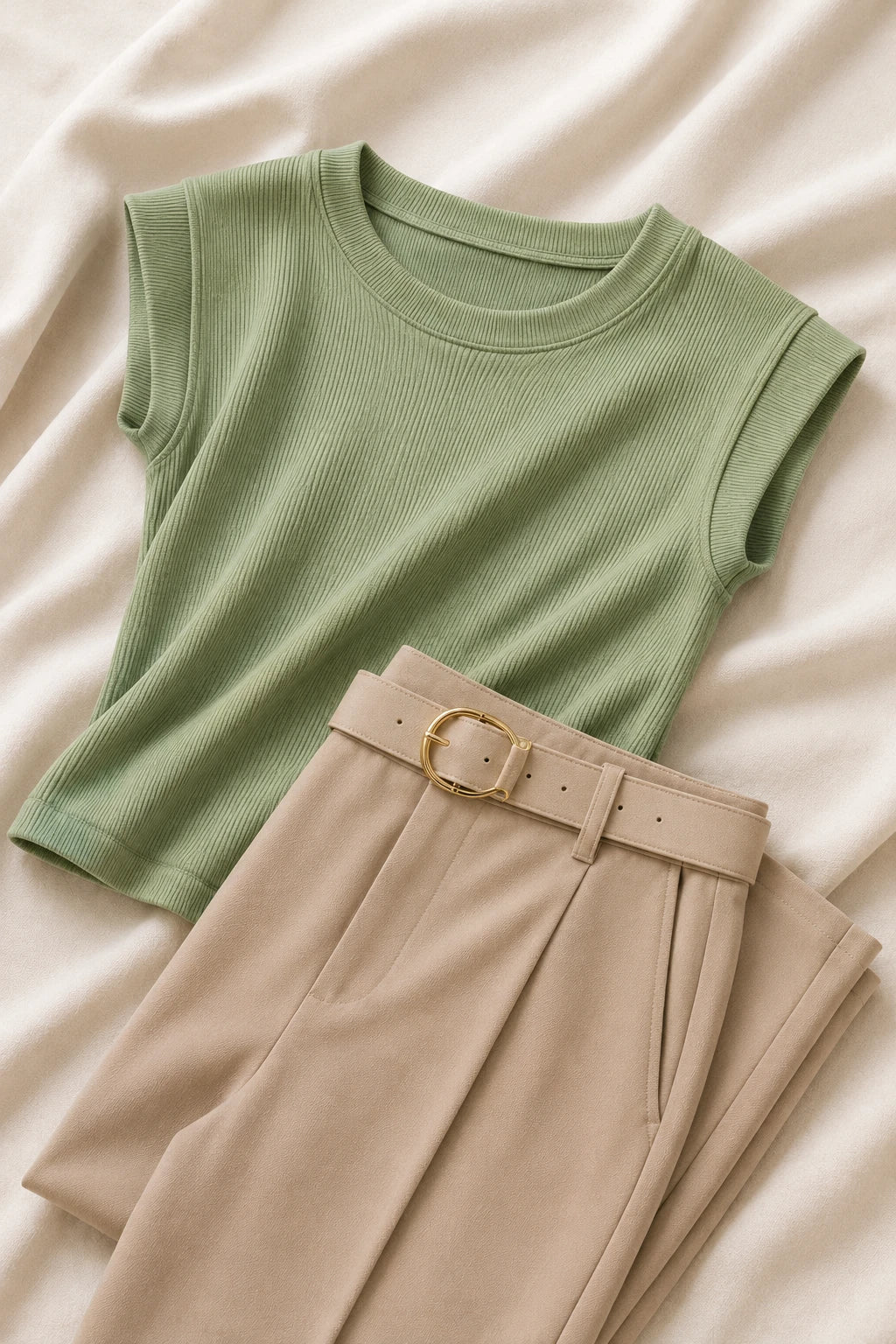 Blusa Malha Canelada Confortável Suzane Verde