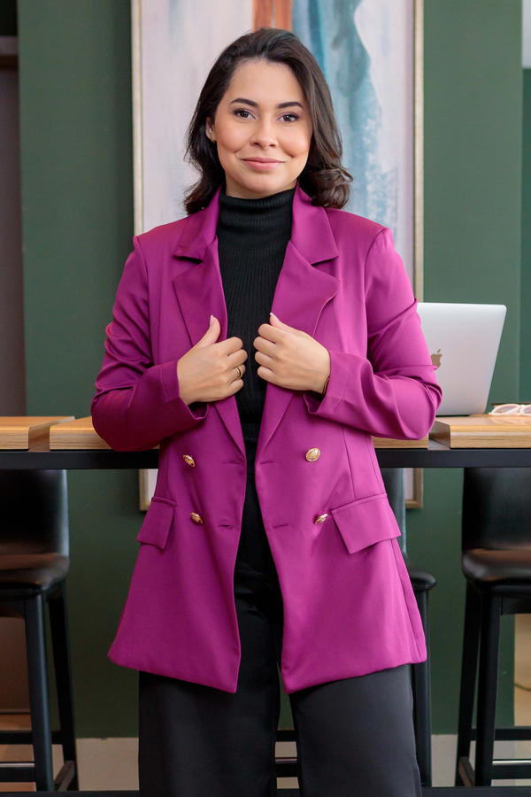 Blazer Detalhe Botões Jaqueline Fúcsia
