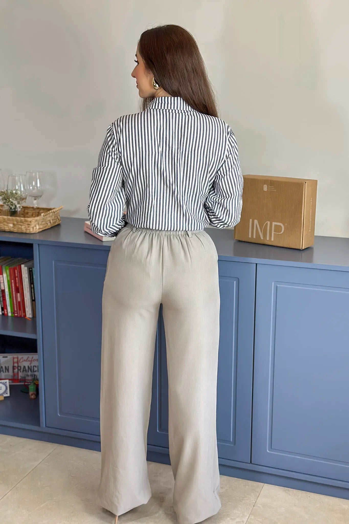 Camisa Manga Longa Classic Listrada Franciele Azul