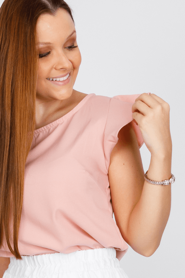 Blusa Textura Detalhe Manga Ester Rose