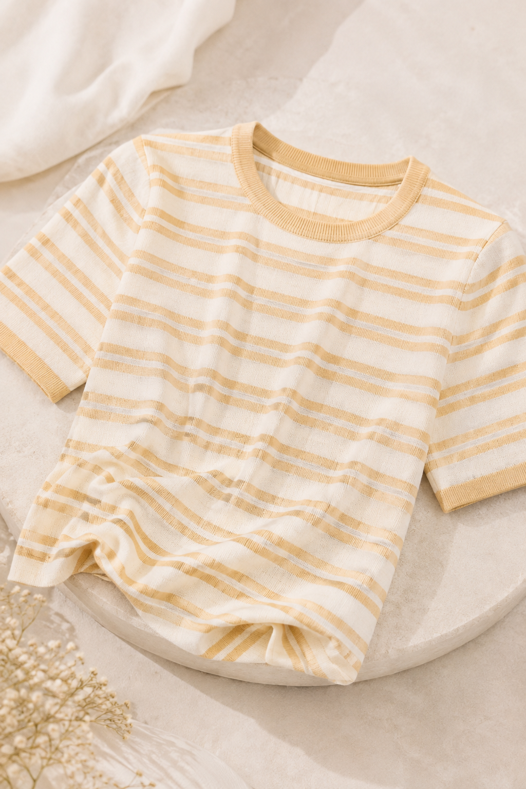 Blusa Modal Listrada Iris Bege