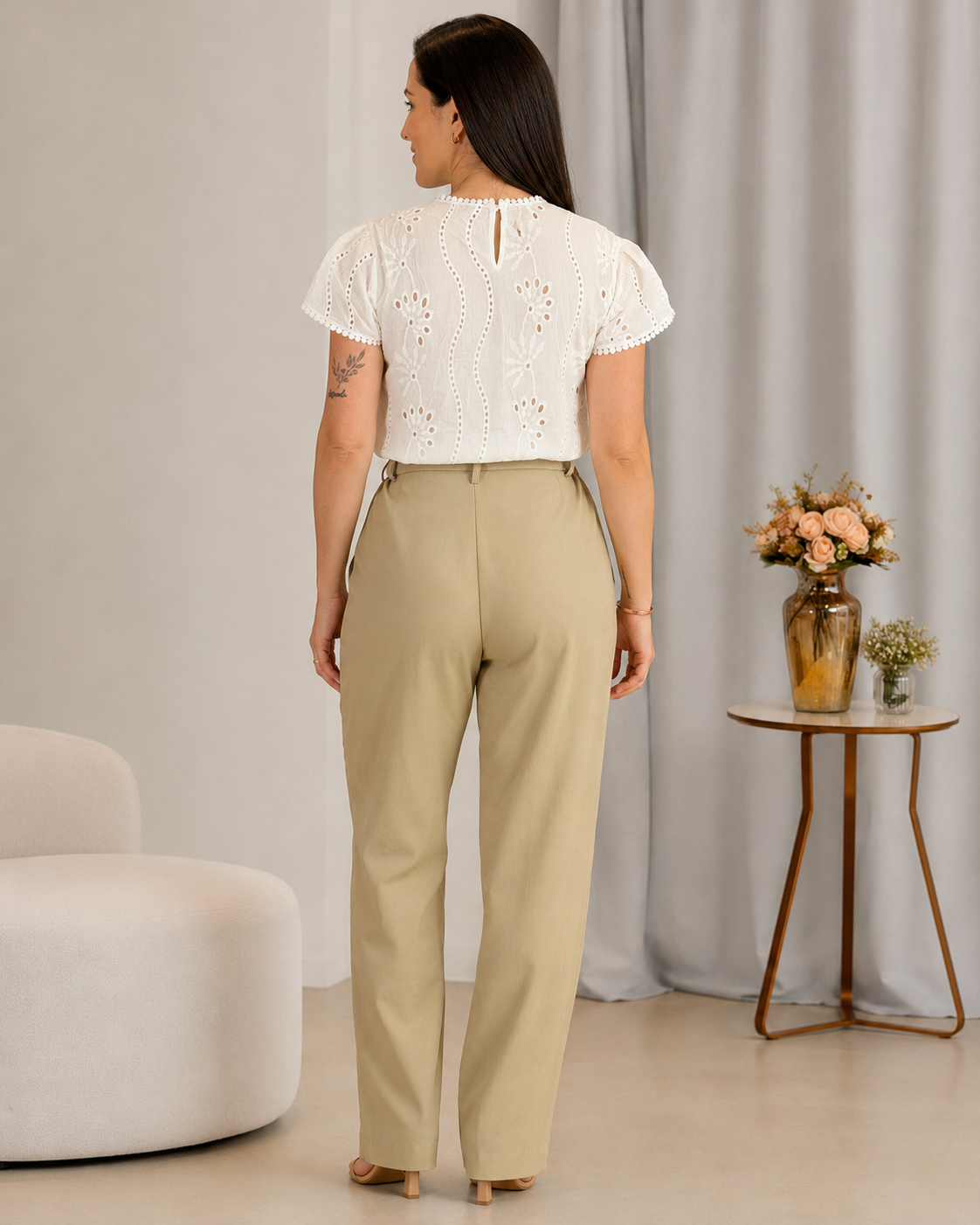 Blusa Laise com Manga Transpassada Valesca Branca