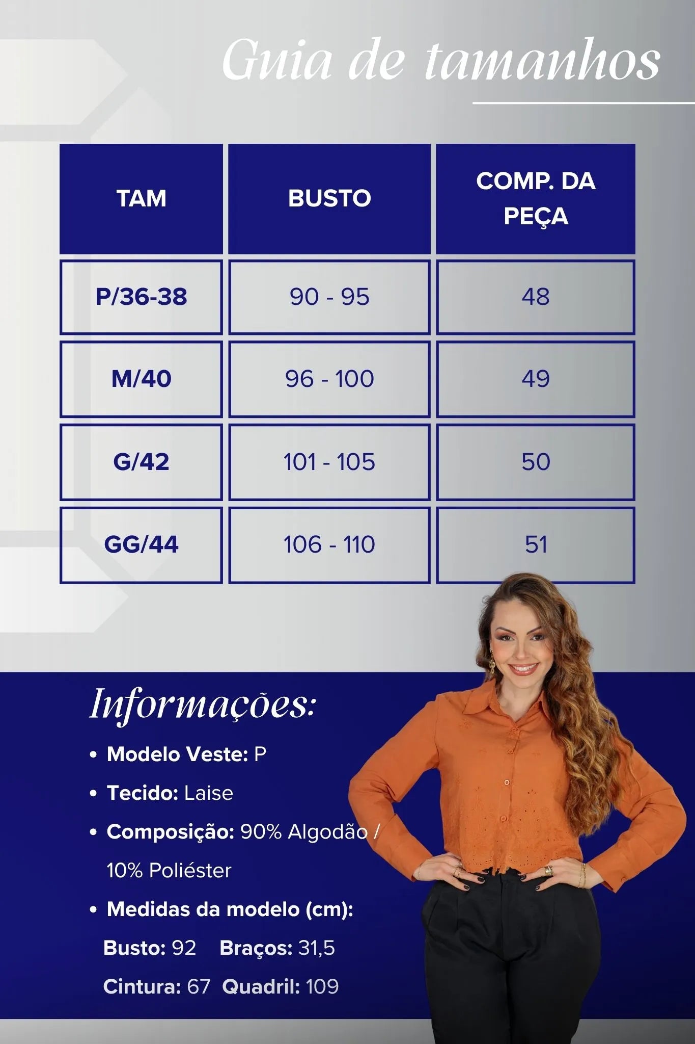 Camisa Em Laise Roseli Terracota