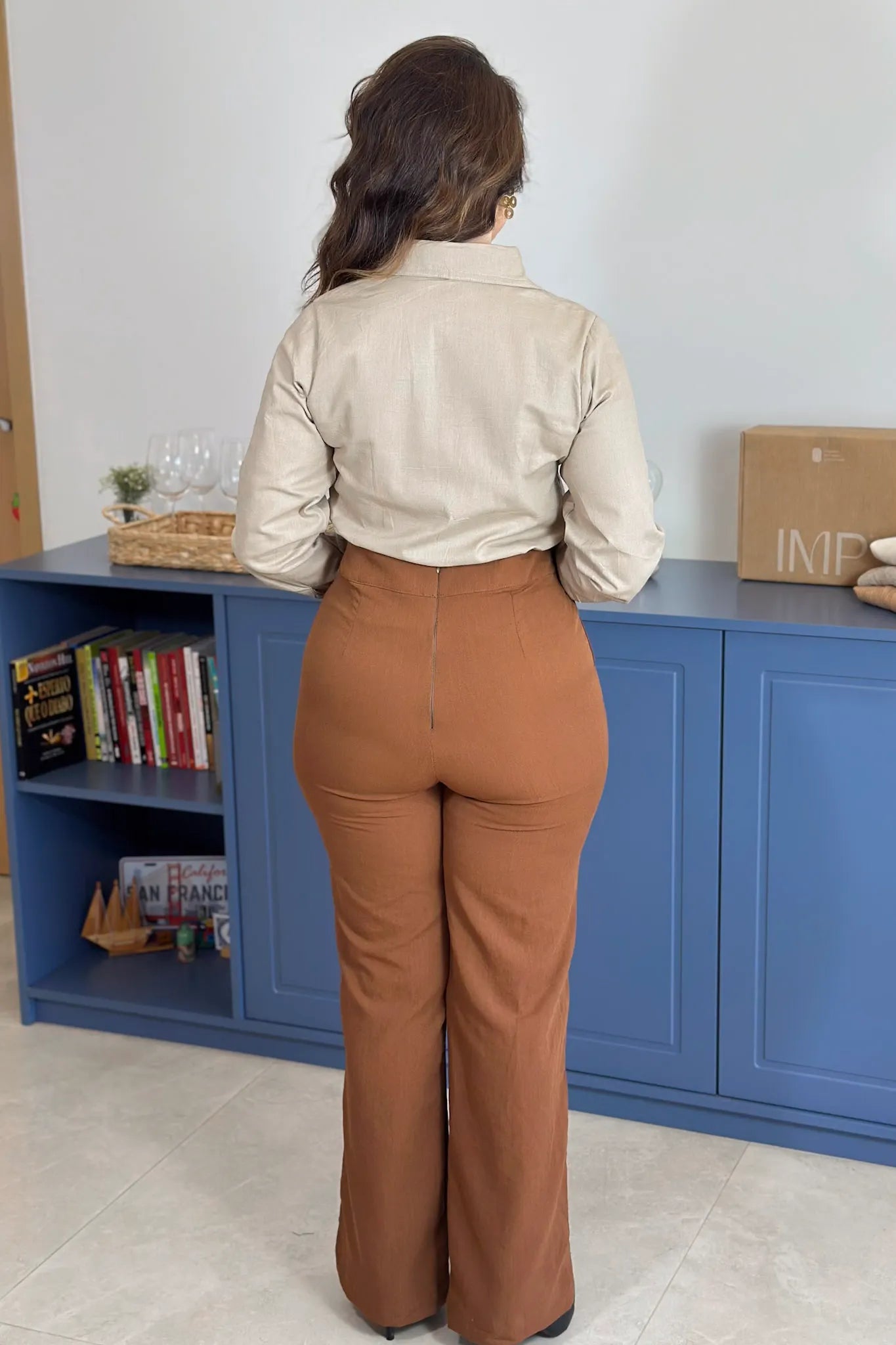 Camisa Manga Longa Cotton Premium Marisa Bege