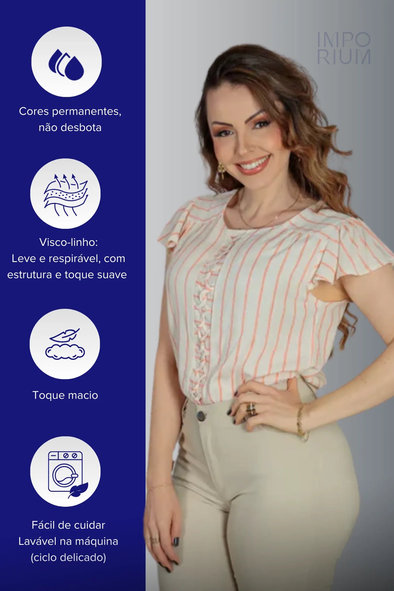 Blusa Babados Manga Detalhe Trançado Em Visco-linho Jenifer Coral