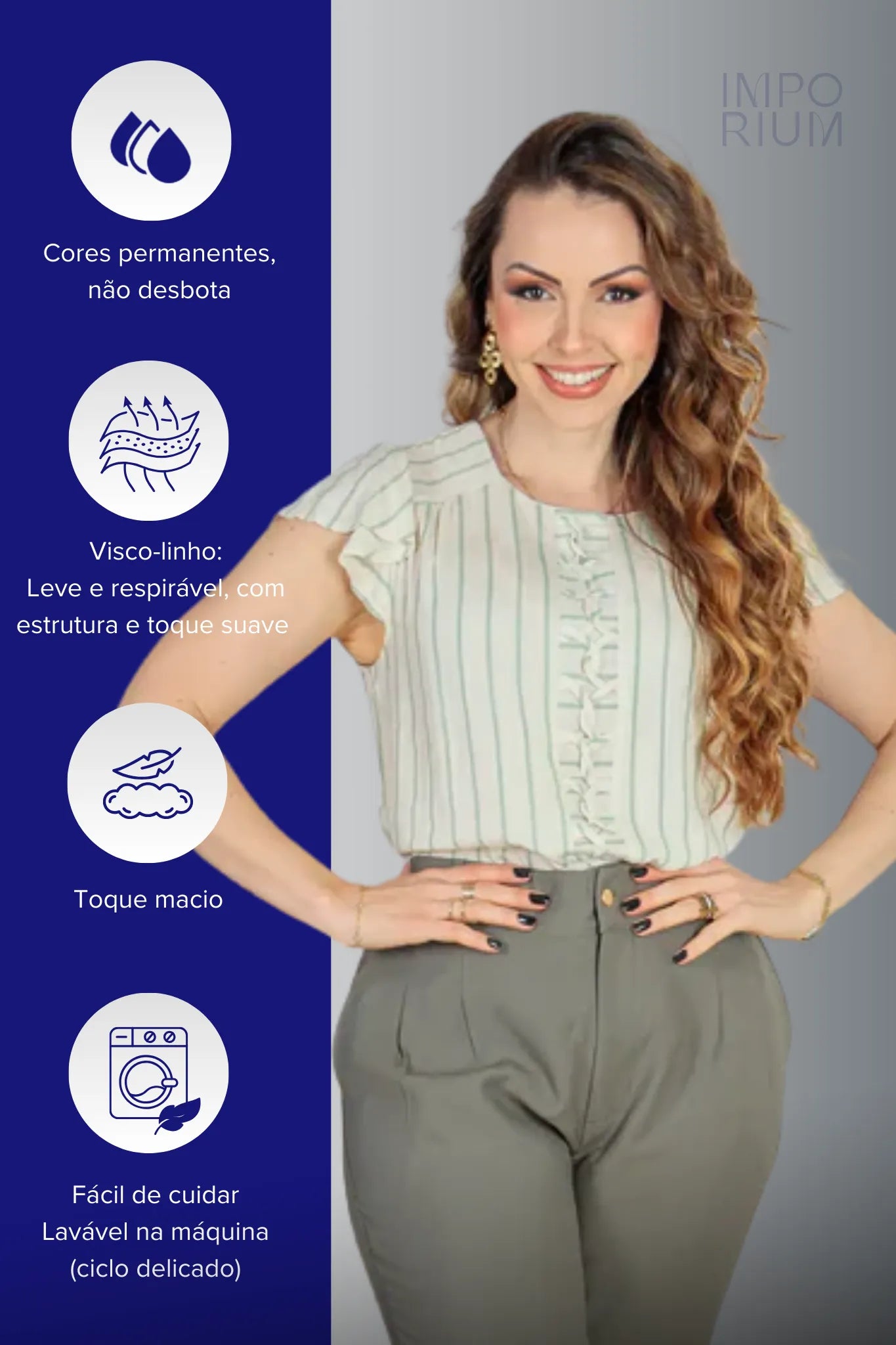 Blusa Babados Manga Detalhe Trançado Em Visco-linho Jenifer Verde