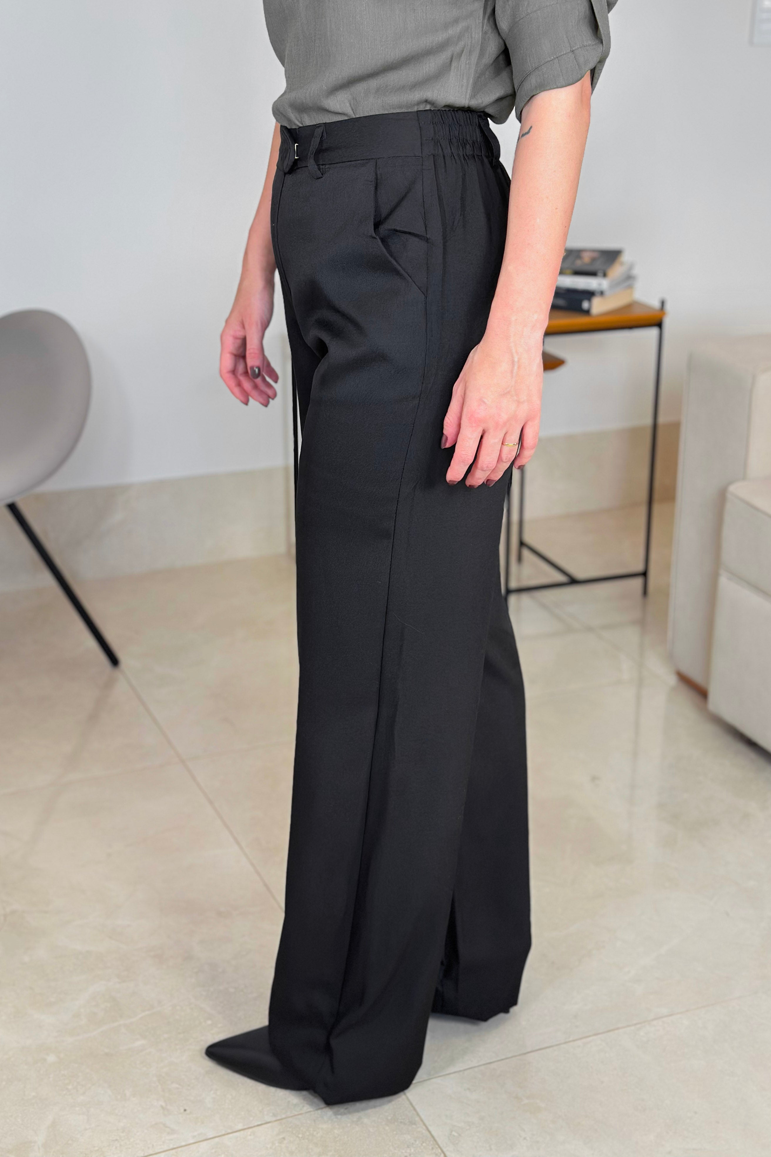 Calça Pantalona Alfaiataria Luna Preta