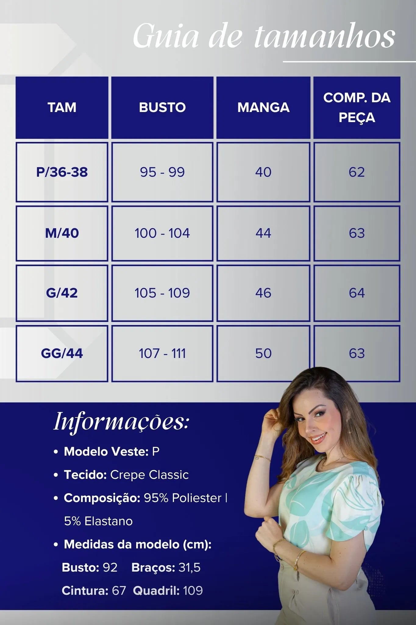 Blusa Manga Detalhe Botão Crepe Classic Suelen Estampada Verde