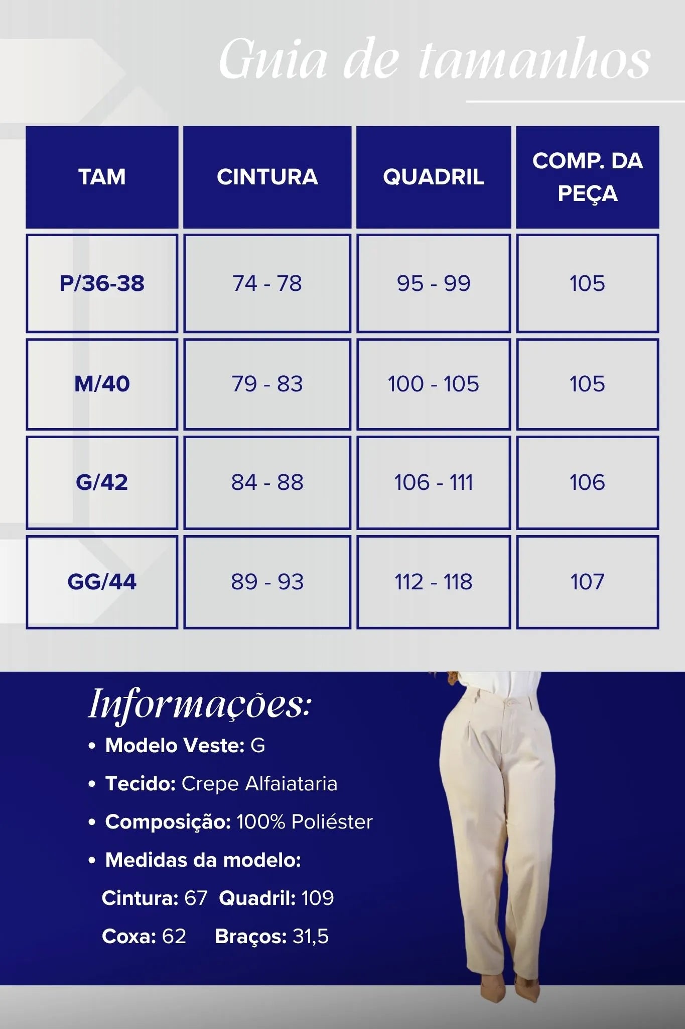 Calça Corte Reto Alfaiataria Detalhe Bolso Adriana Esteves Creme