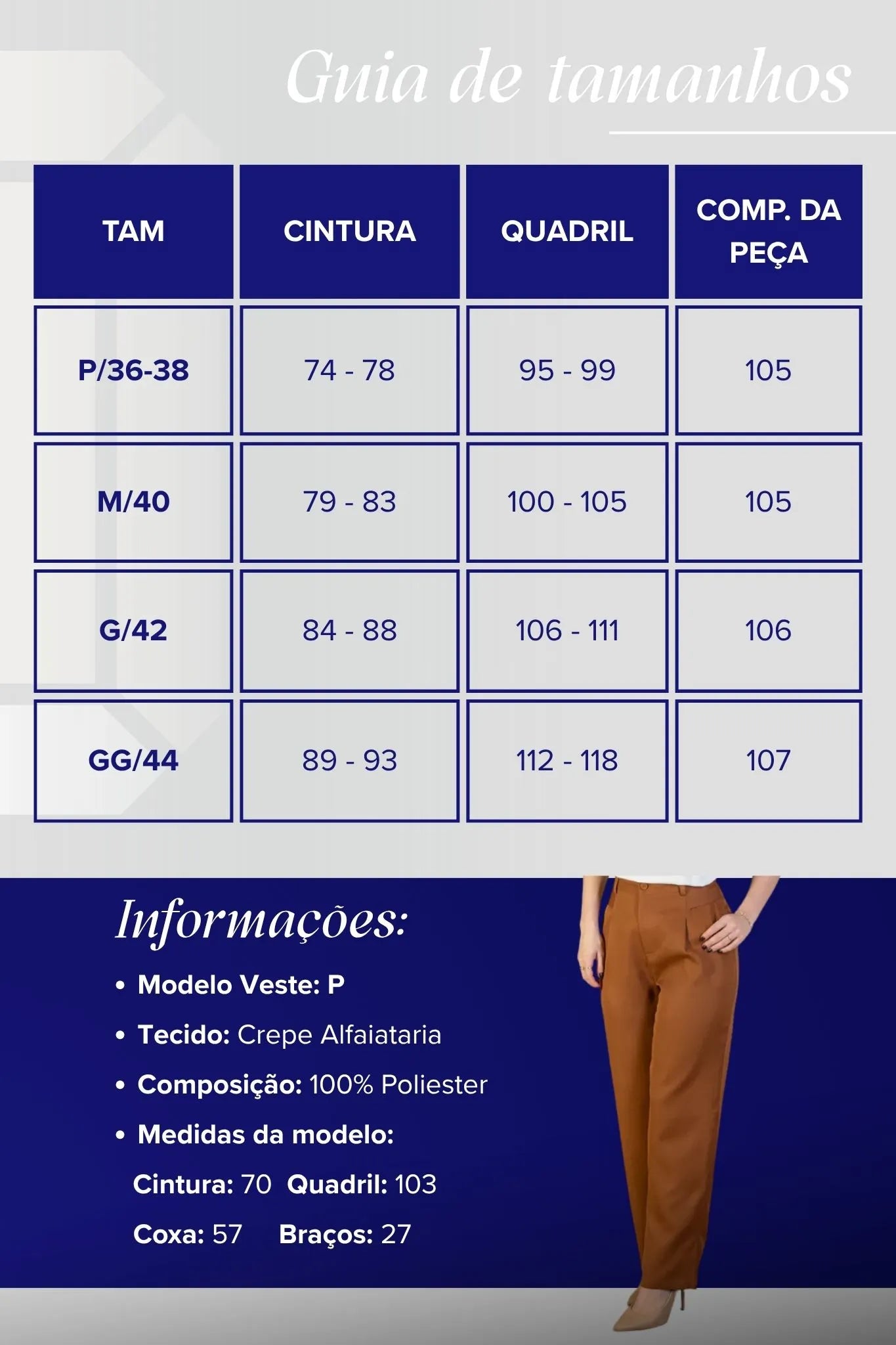 Calça Corte Reto Alfaiataria Detalhe Bolso Adriana Esteves Marrom