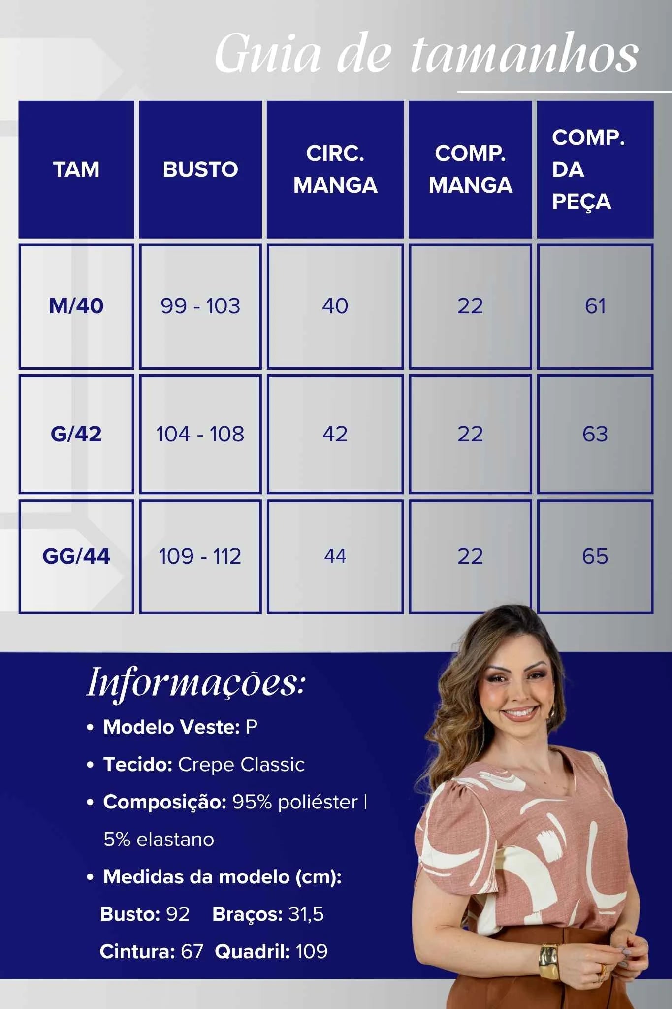 Blusa Manga Curta em Crepe Classic Detalhe Botão Alessandra Estampada Rosê