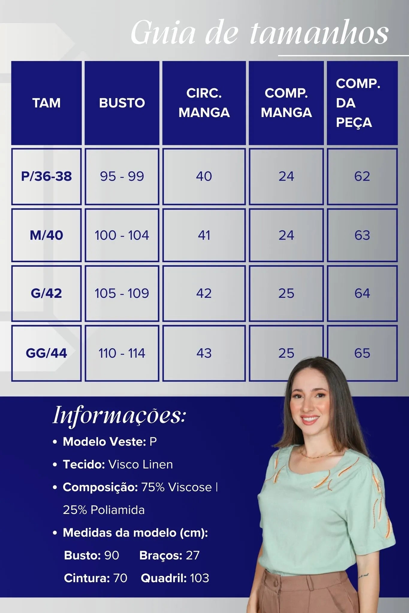 Blusa Manga Curta Visco Linen Detalhes em Bordado Amélia Verde