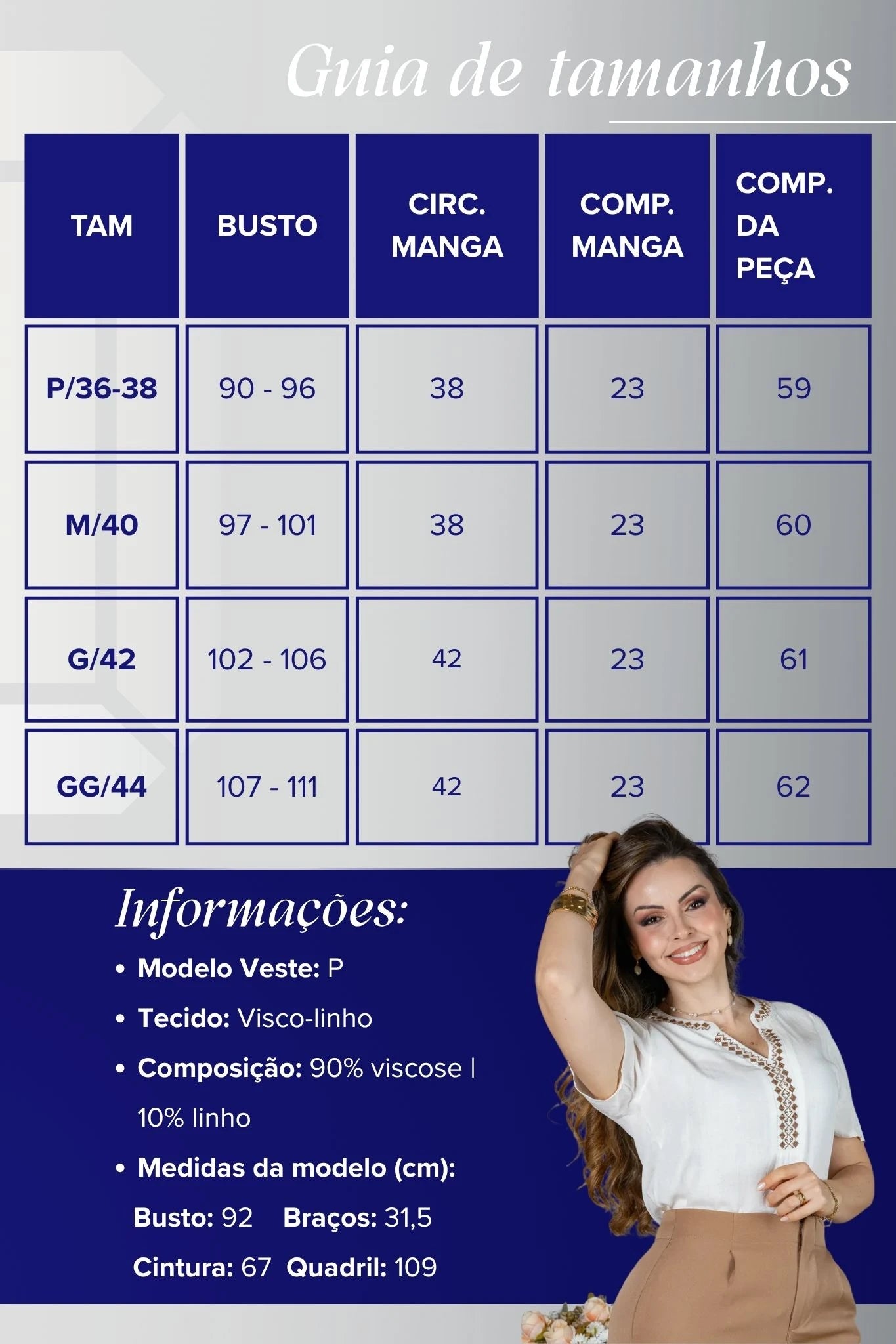 Blusa Manga Curta Detalhe Decote "V" Bordada Algodão Linho Antonella Off White
