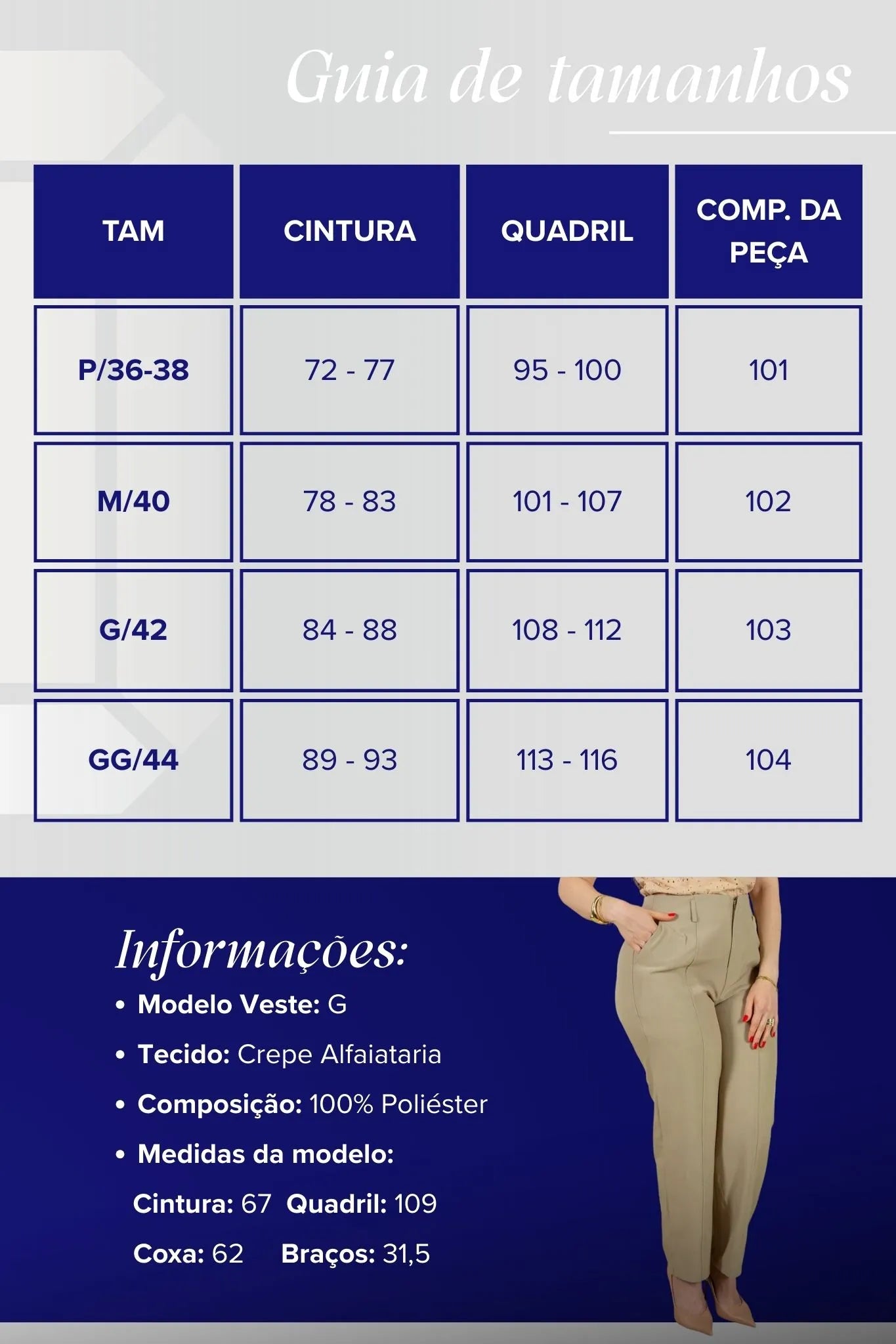 Calça Alfaiataria Corte Reto Friso e Cós Infinito Bianca Caqui