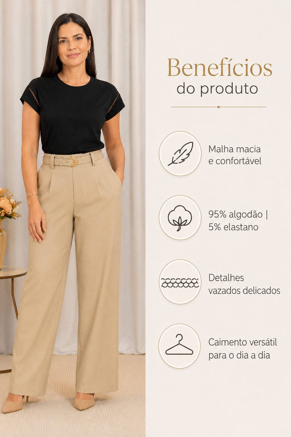 Blusa Cotton Lycra Muscle com Detalhe em Entremeio Betina Preta