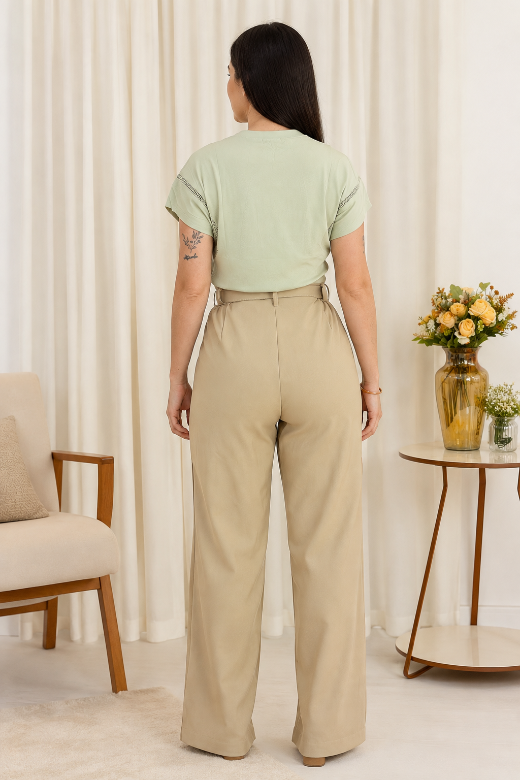 Blusa Cotton Lycra Muscle com Detalhe em Entremeio Betina Verde
