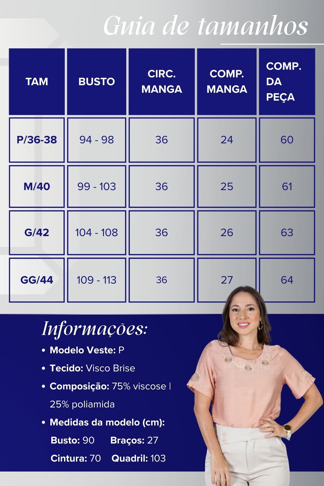 Blusa Manga Curta com Detalhes Bordados Colo Visco Brise Camila Rosa