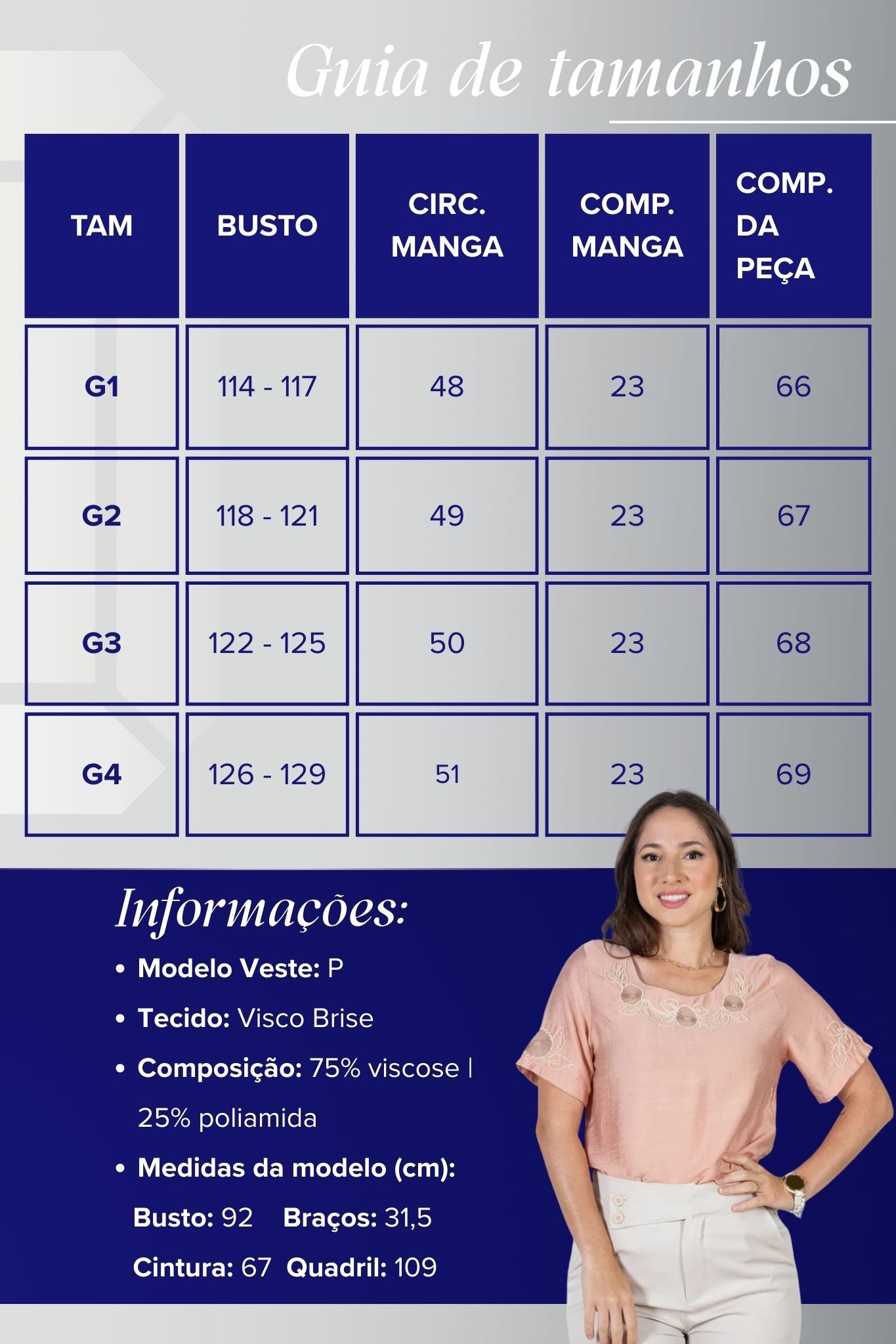 Blusa Manga Curta com Detalhes Bordados Colo Visco Brise Camila Rosa
