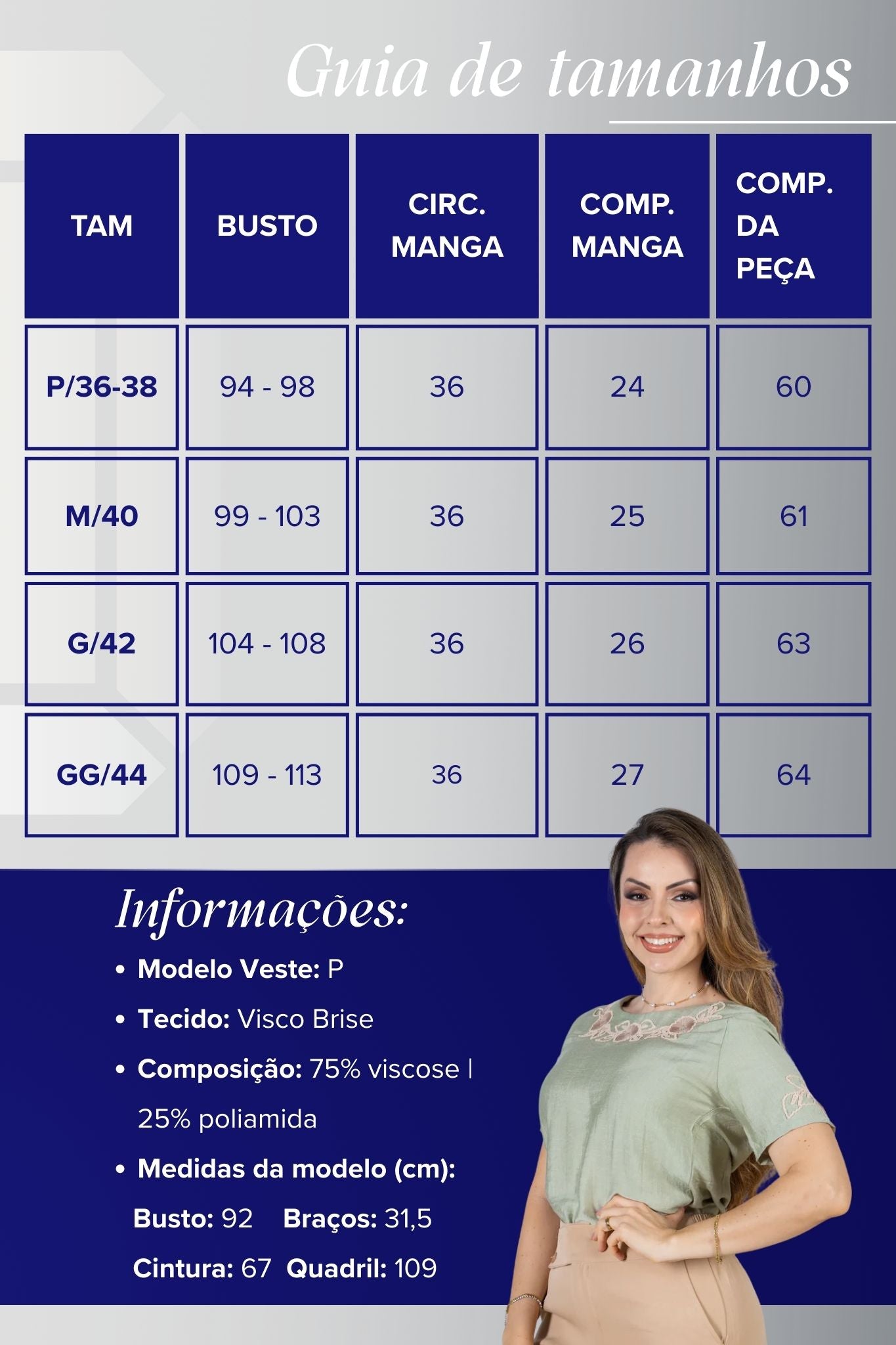 Blusa Manga Curta com Detalhes Bordados Colo Visco Brise Camila Verde