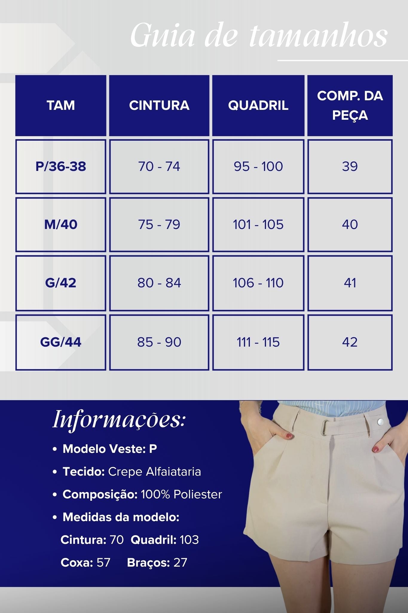 Shorts Detalhe Cós Assimétrico Alfaiataria Catarina Creme