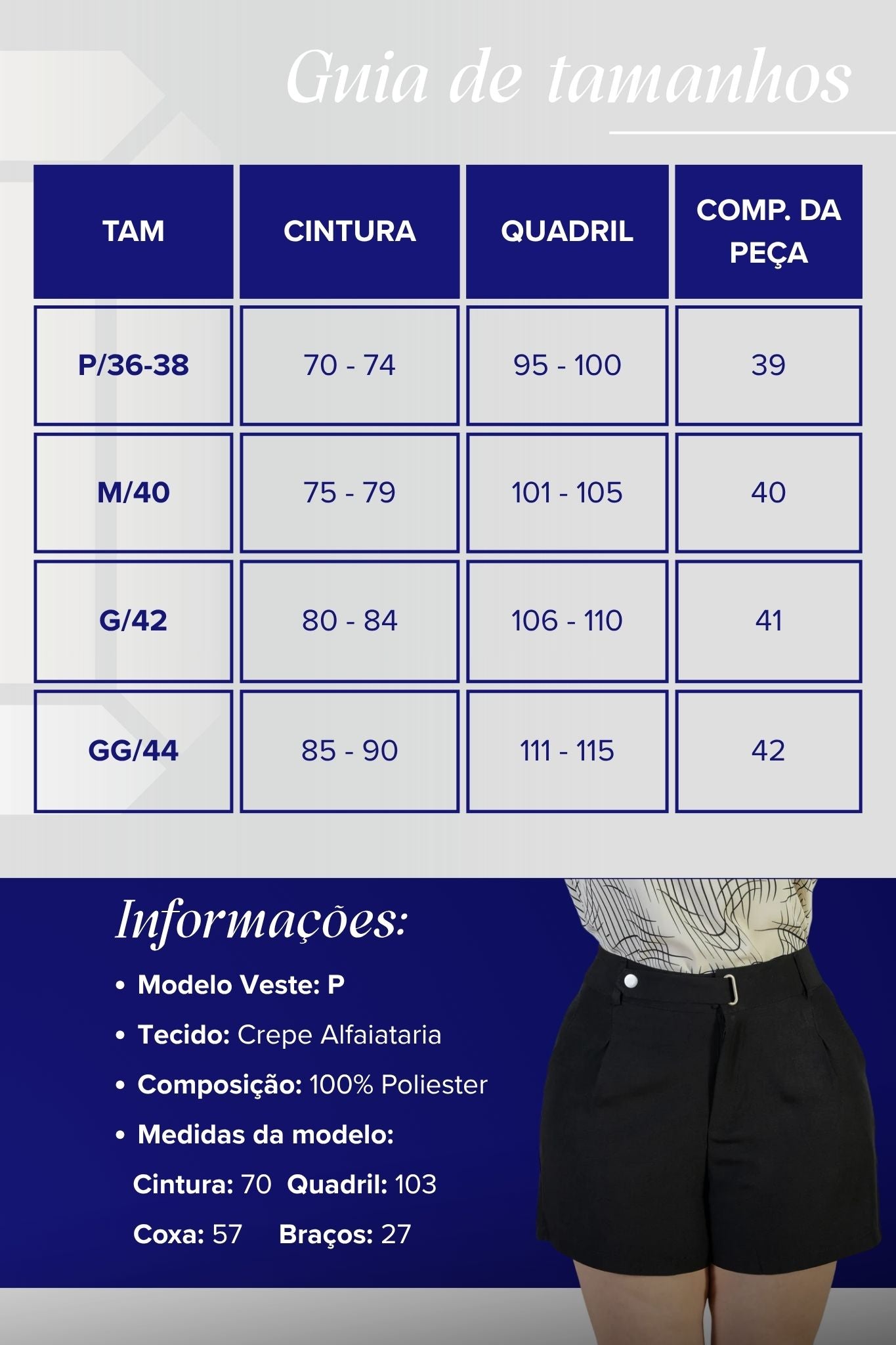 Shorts Detalhe Cós Assimétrico Alfaiataria Catarina Preta