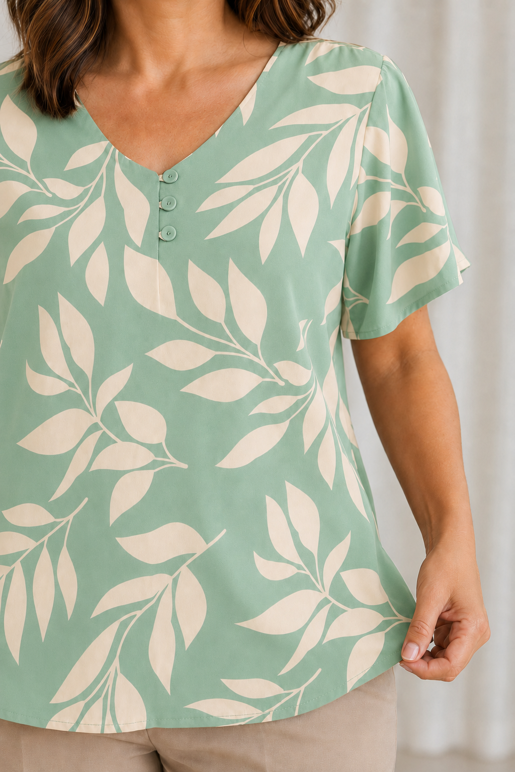 Blusa Crepe Classic que Não Amassa Olga Verde