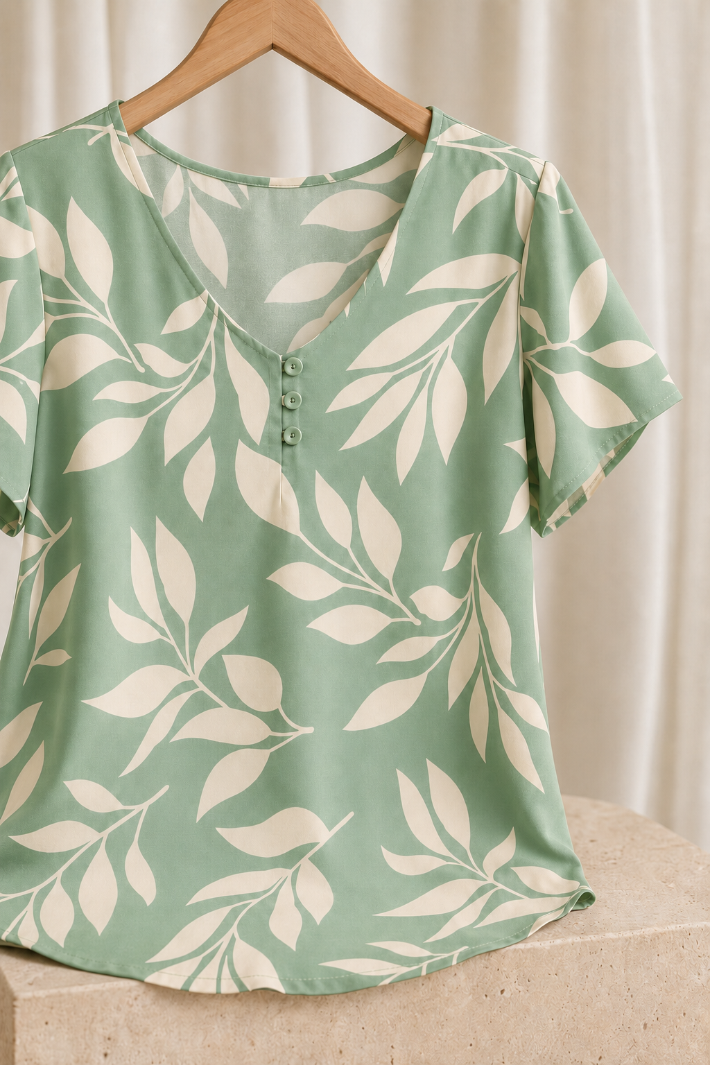 Blusa Crepe Classic que Não Amassa Olga Verde