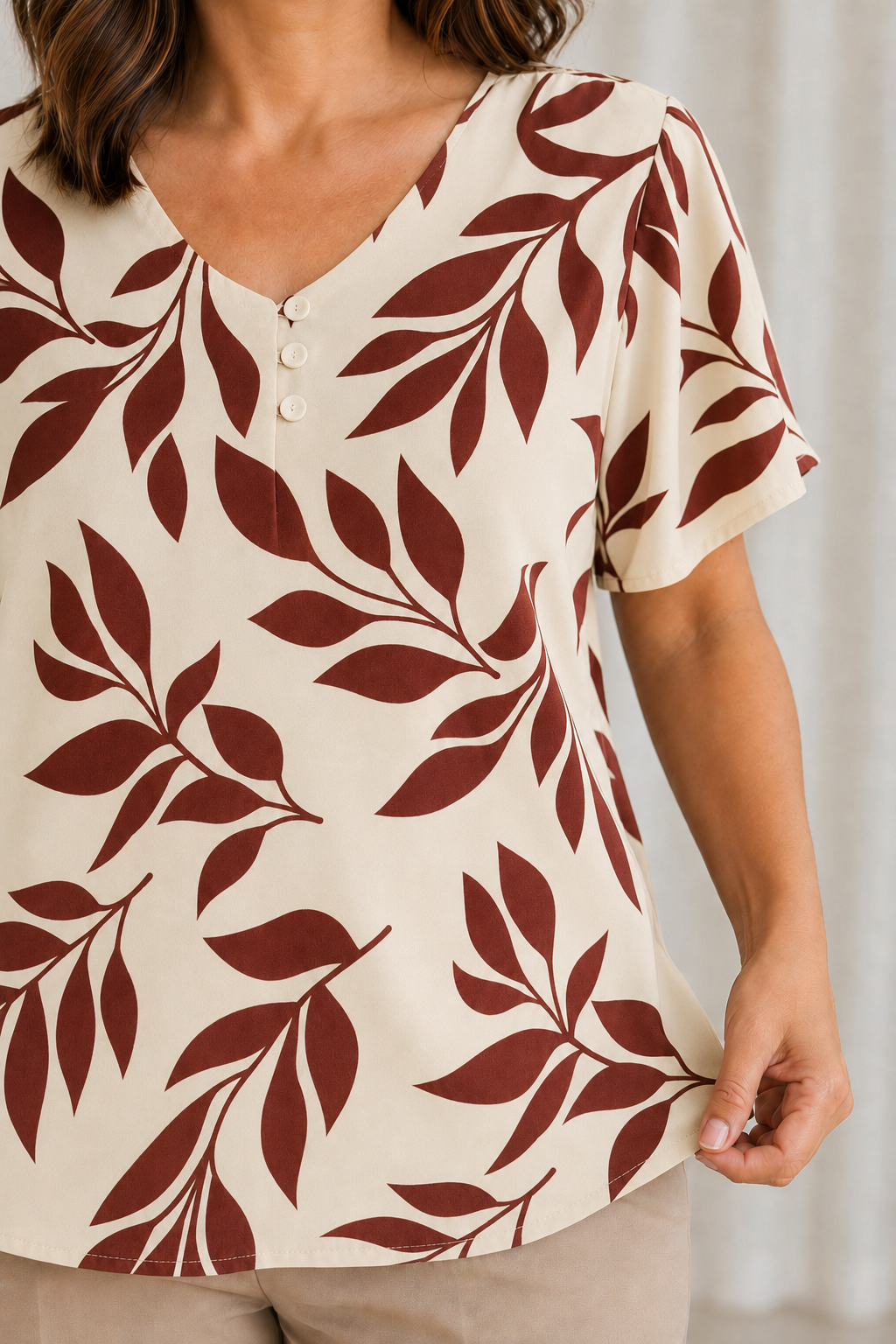 Blusa Crepe Classic que Não Amassa Olga Terracota