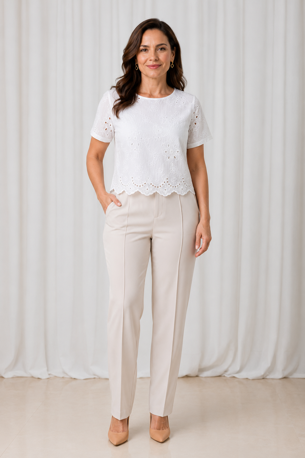 Blusa em Laise Fresca e Delicada Celine Branca
