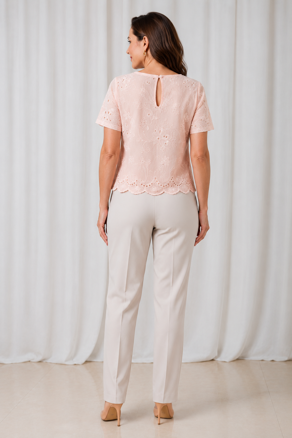 Blusa em Laise Fresca e Delicada Celine Rosa