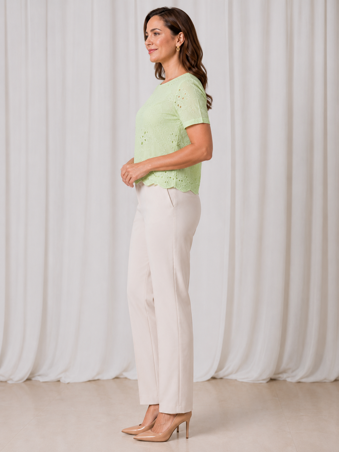 Blusa em Laise Fresca e Delicada Celine Verde