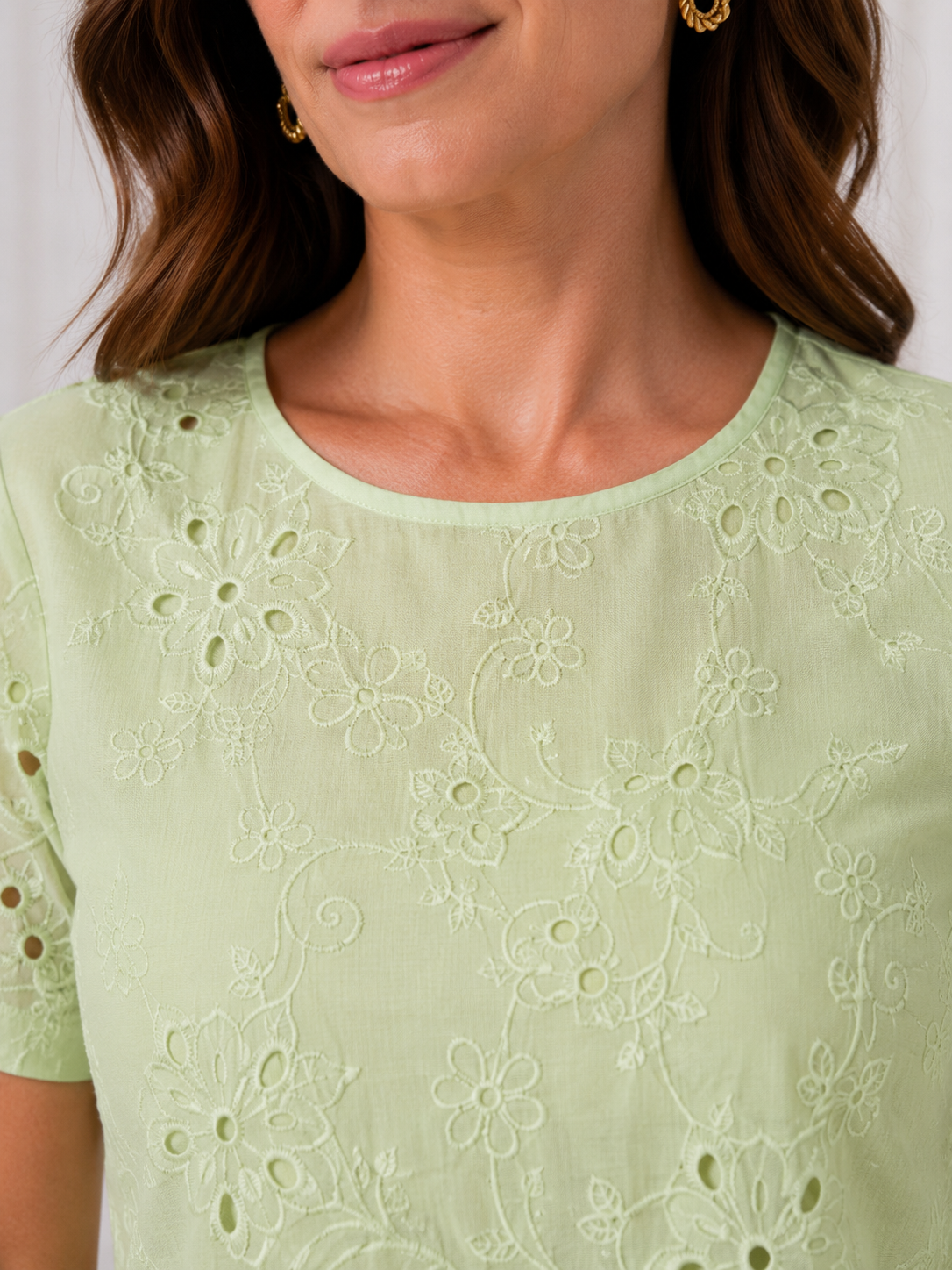 Blusa em Laise Fresca e Delicada Celine Verde