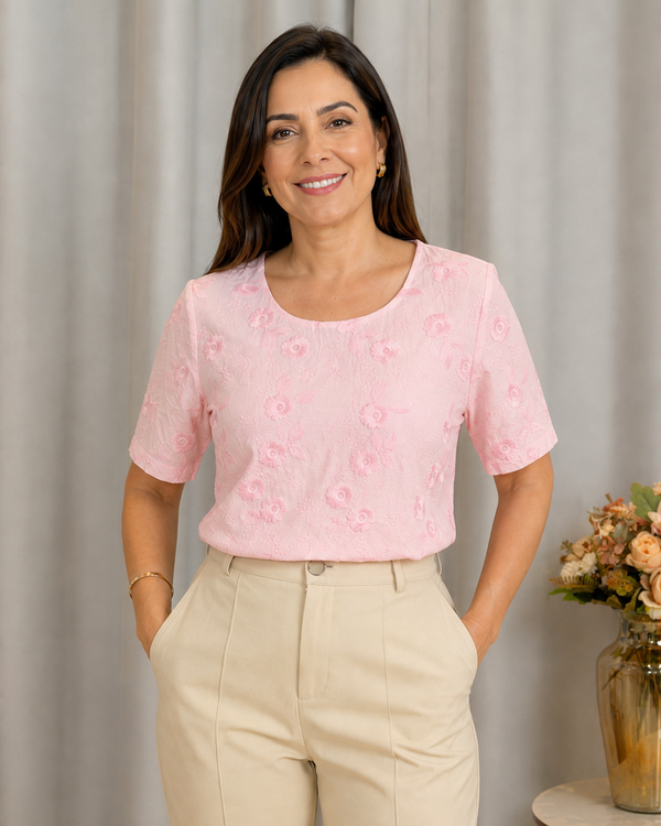 Blusa Laise Delicada Amara Rosa