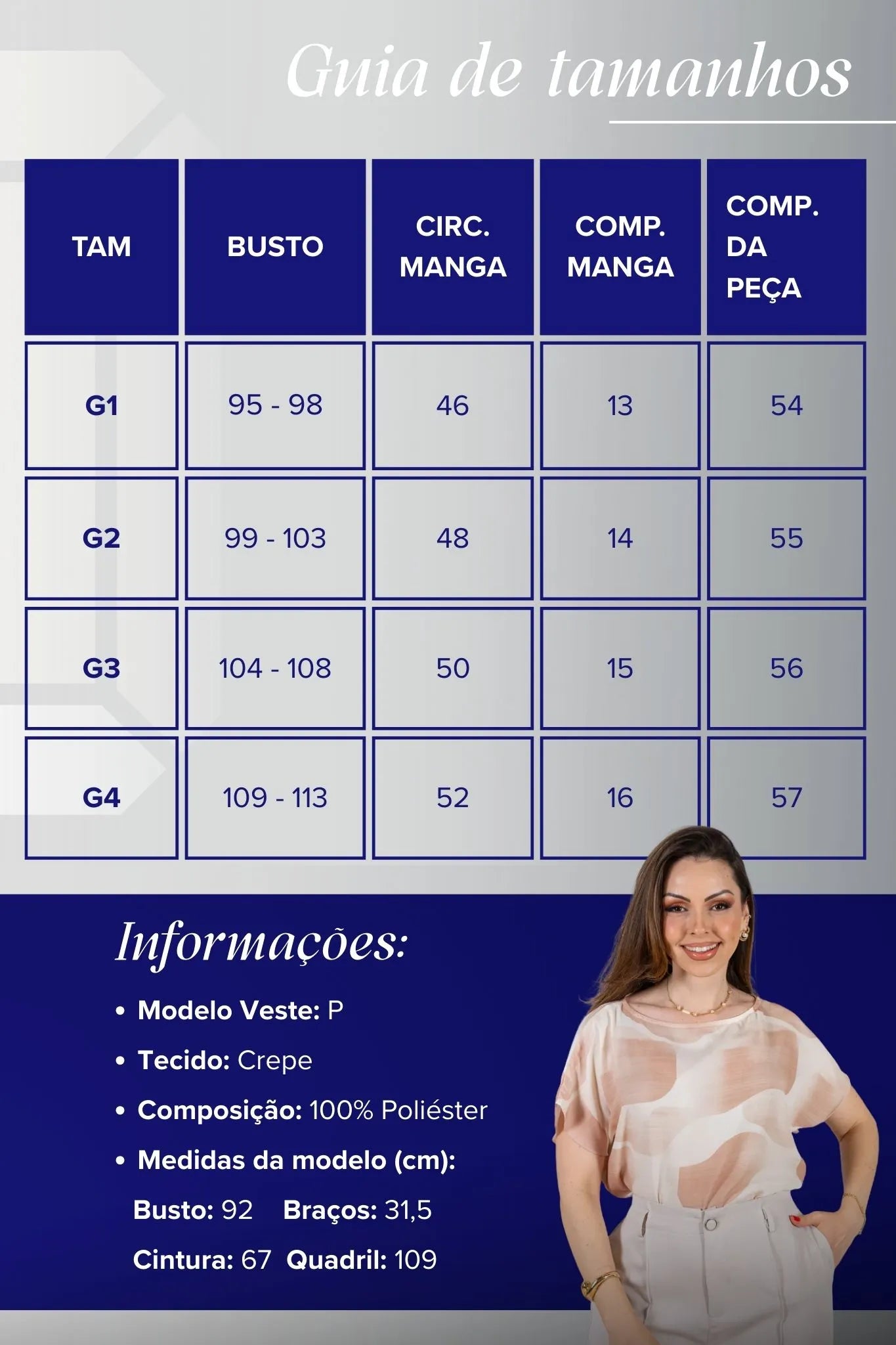 Blusa Manga Ampla Decote em "U" Crepe Cinthia Bege