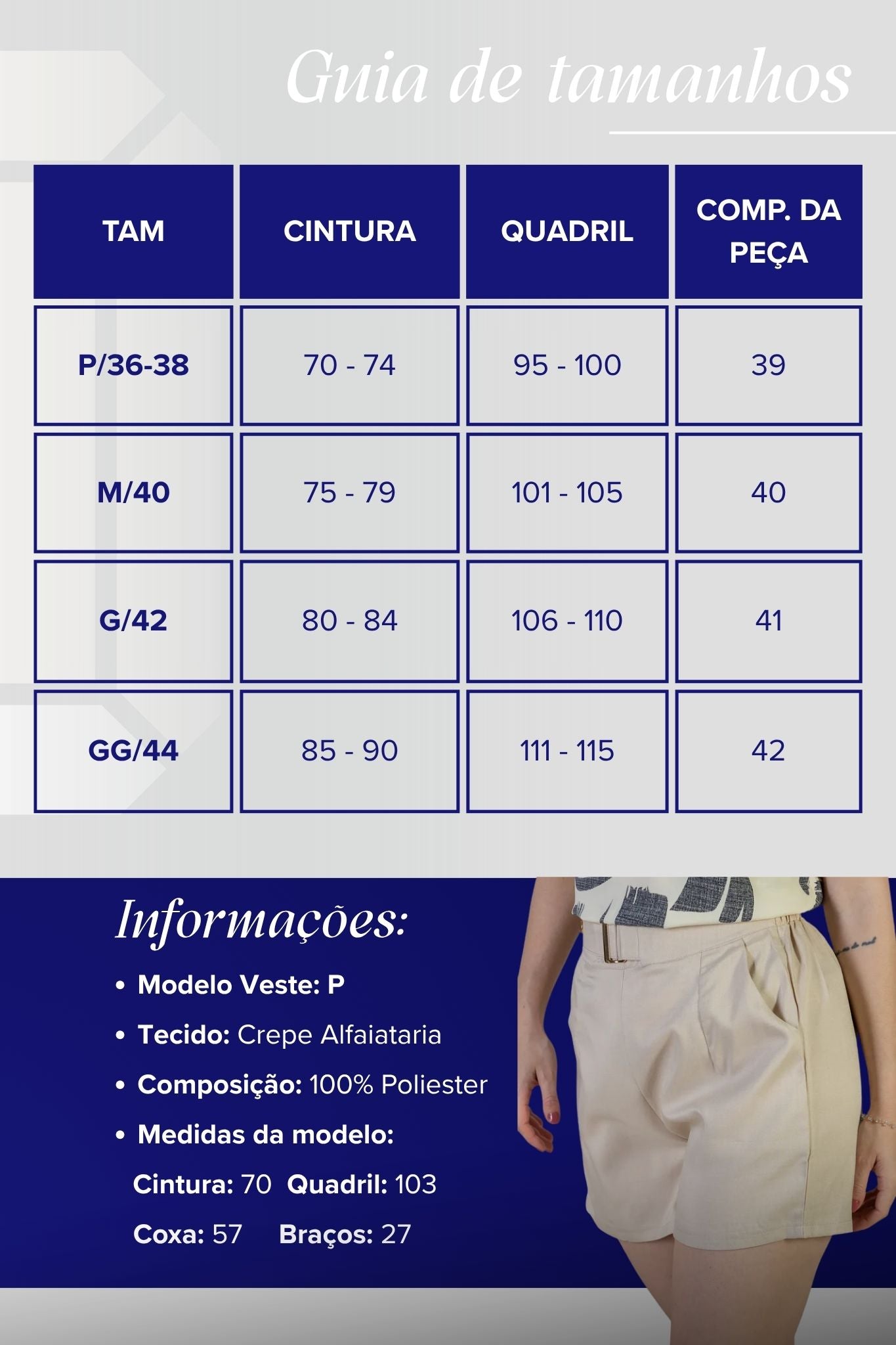 Shorts Detalhe Fivela Metálica Alfaiataria Lux Eliane Creme