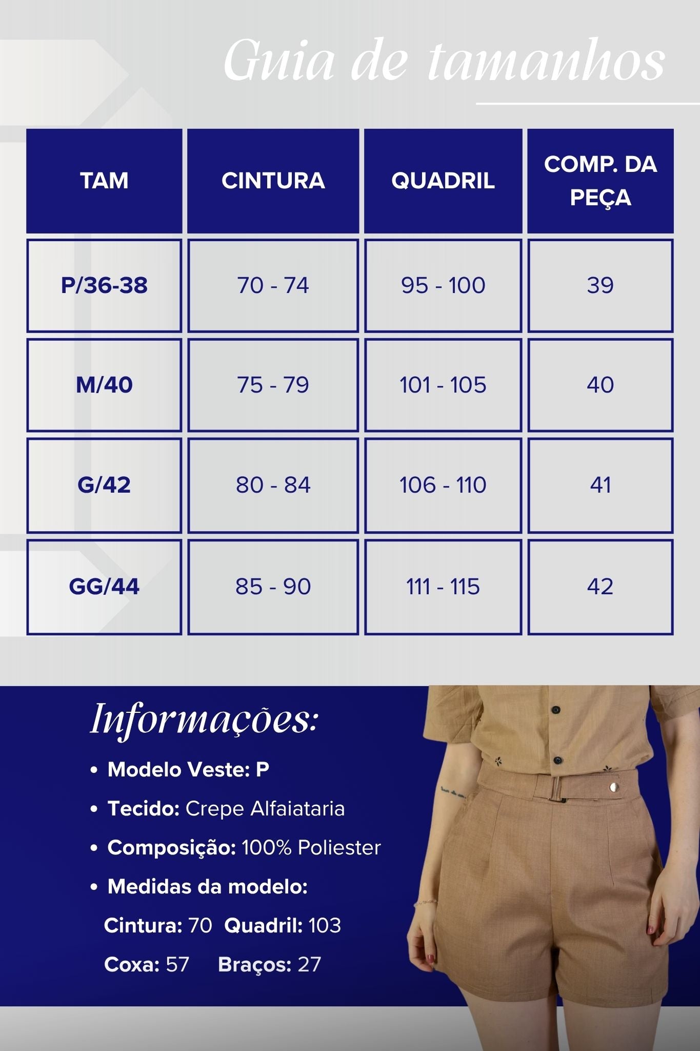 Shorts Detalhe Fivela Metálica Alfaiataria Lux Eliane Marrom