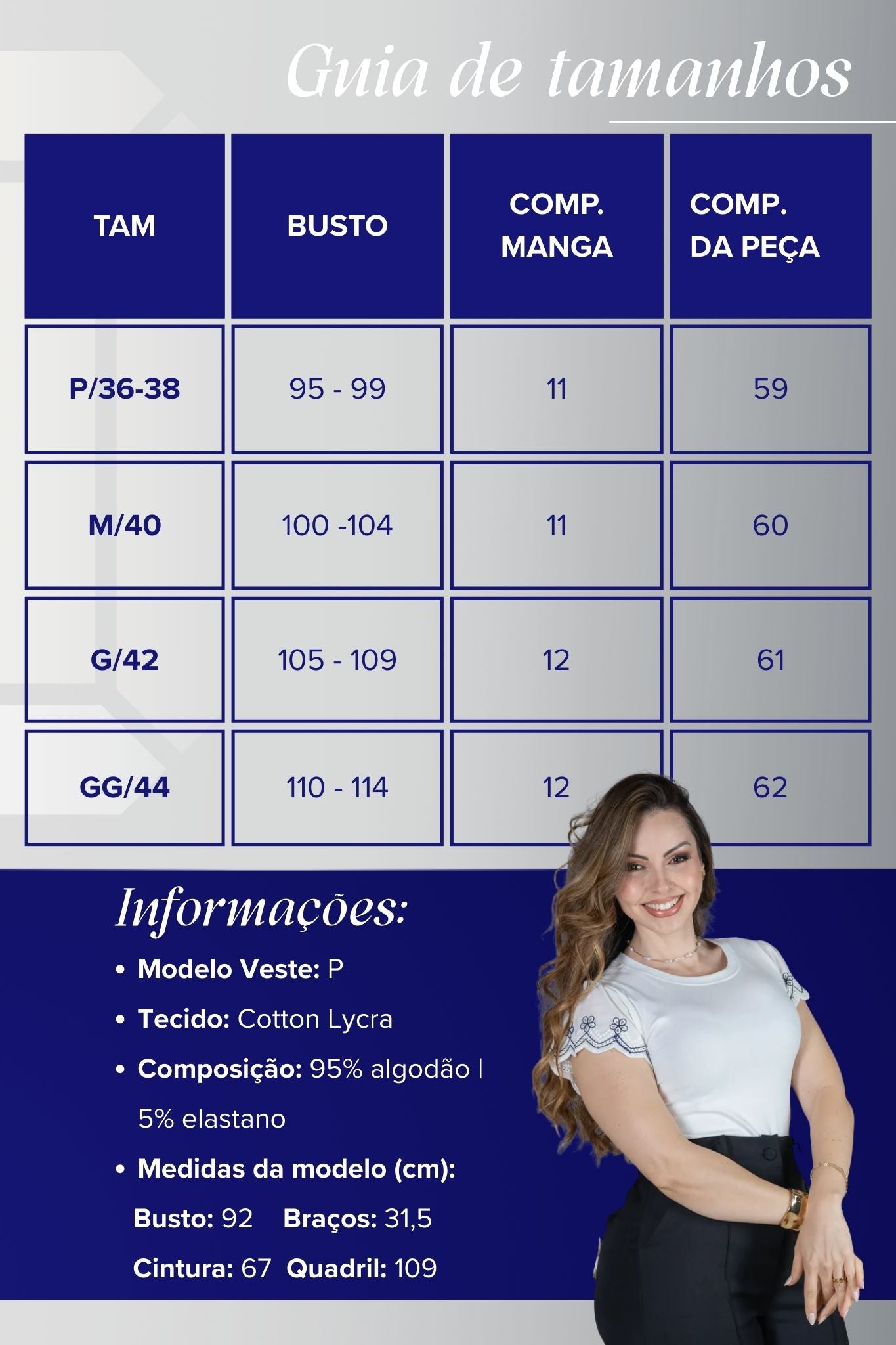 Blusa Manga Curta em Cotton Lycra com Detalhe Rendado Elise Branca