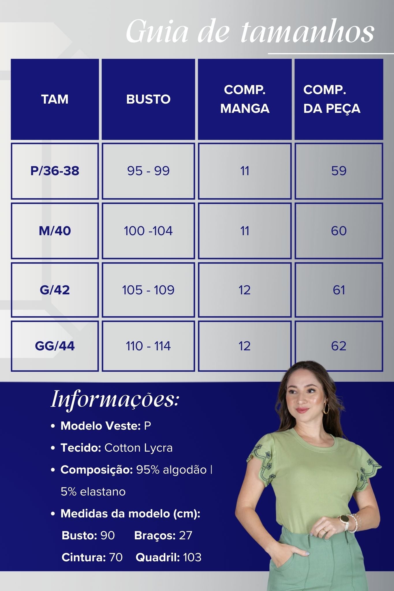 Blusa Manga Curta em Cotton Lycra com Detalhe Rendado Elise Verde