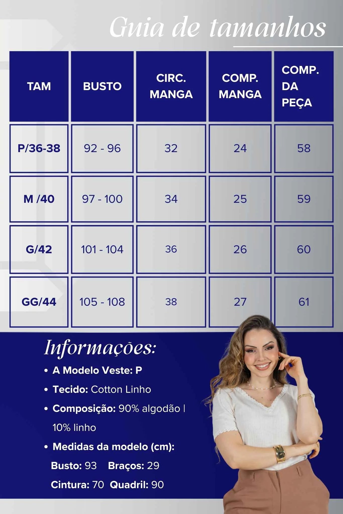 Blusa Manga Curta Decote em "V" em Cotton Linho e Detalhes Bordados Érica Creme