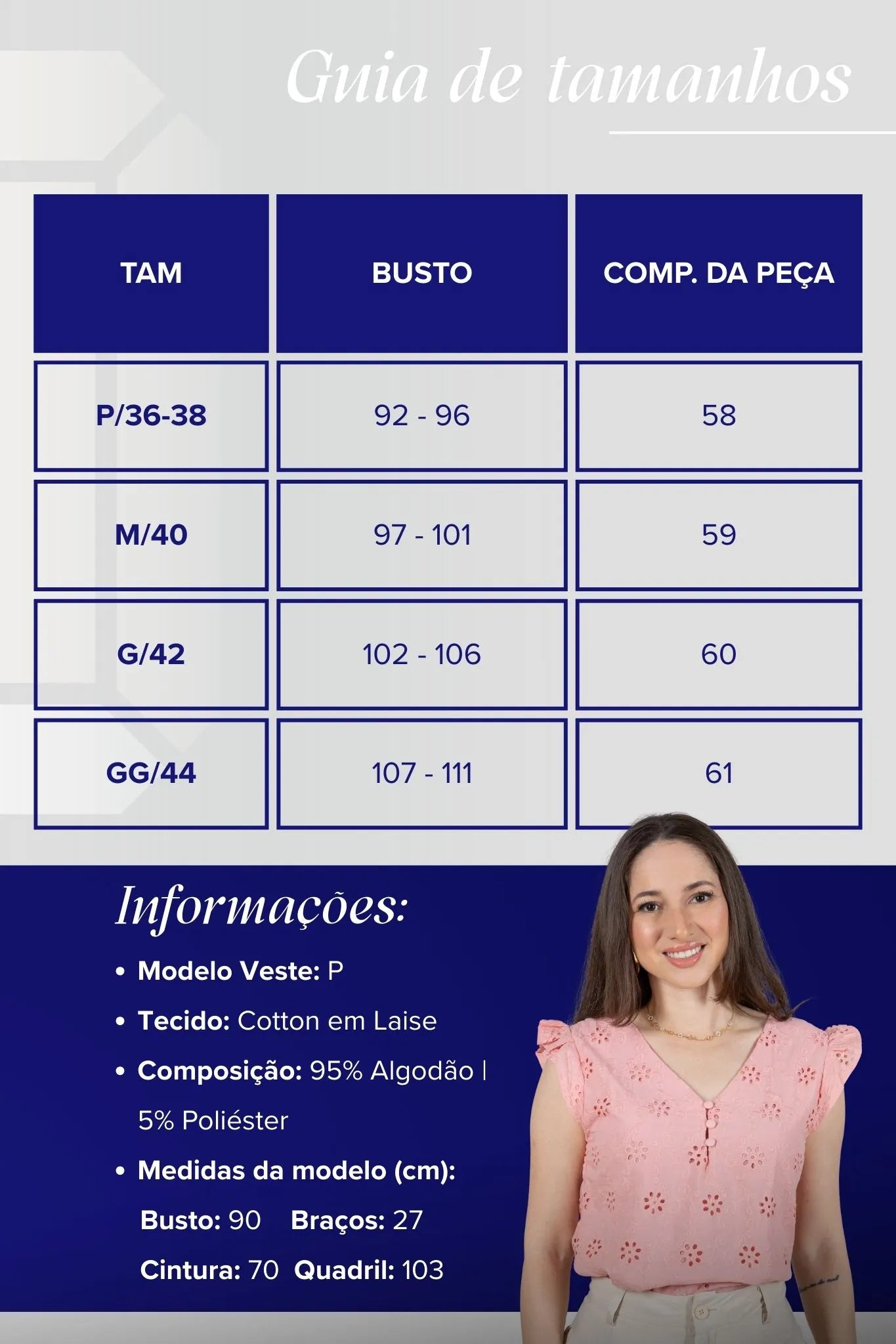 Regata Babados Detalhe Botão Em Cotton Laise Estela Rosa