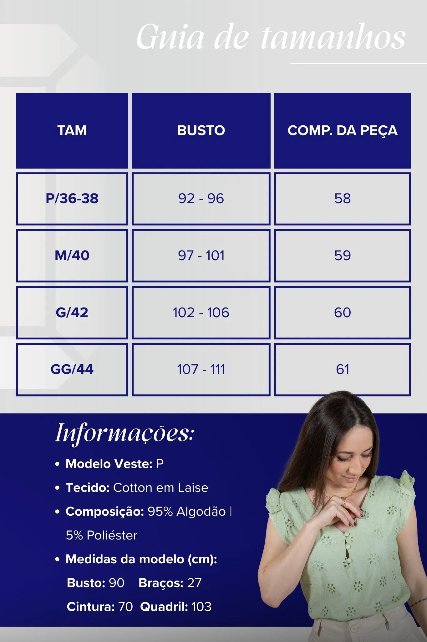 Regata Babados Detalhe Botão Em Cotton Laise Estela Verde