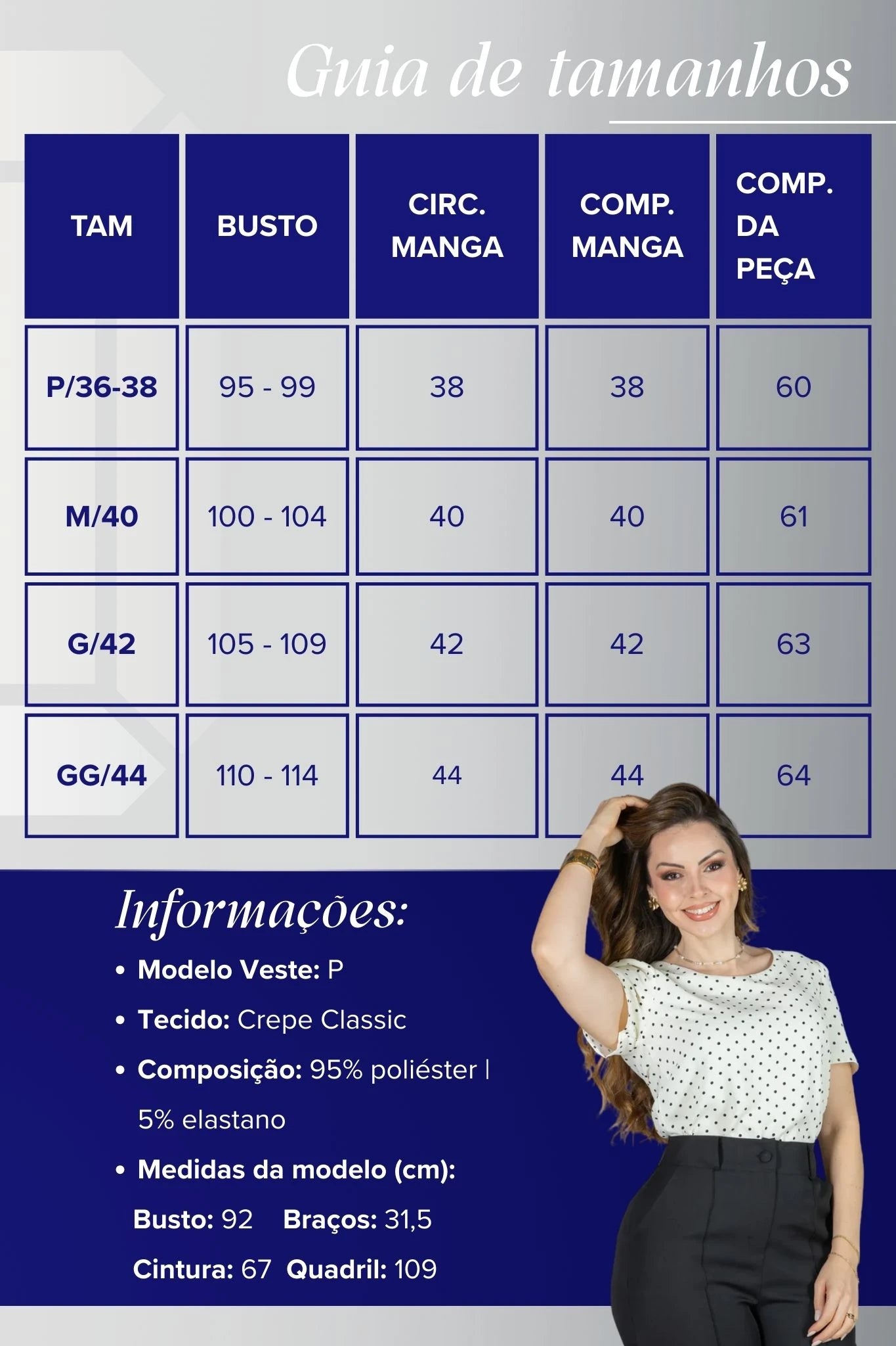 Blusa Manga Curta em Crepe Classic com Estampa Poá Ester Branca
