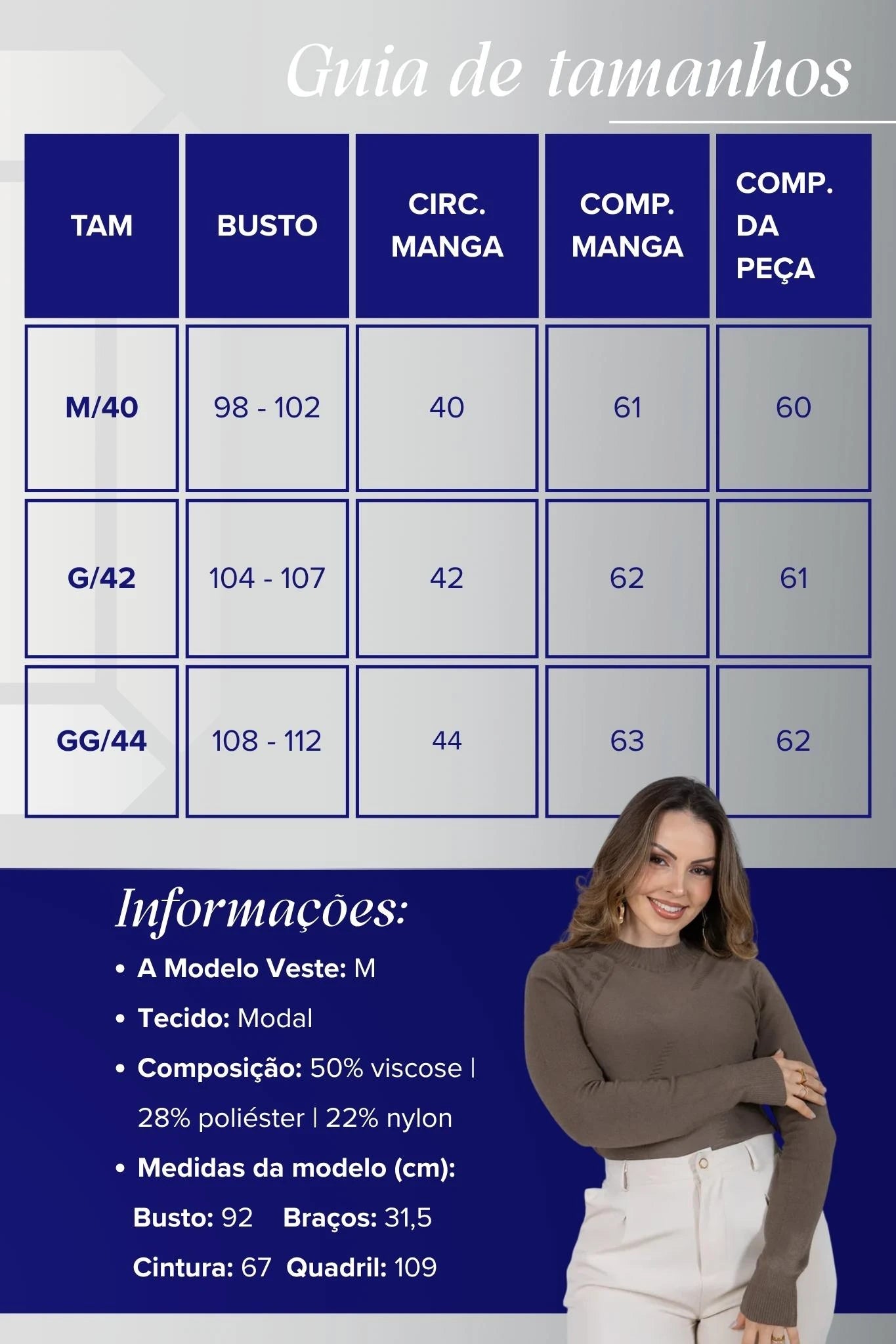 Tricot Manga Longa Meia Gola em Modal Gabriela Marrom Oliva