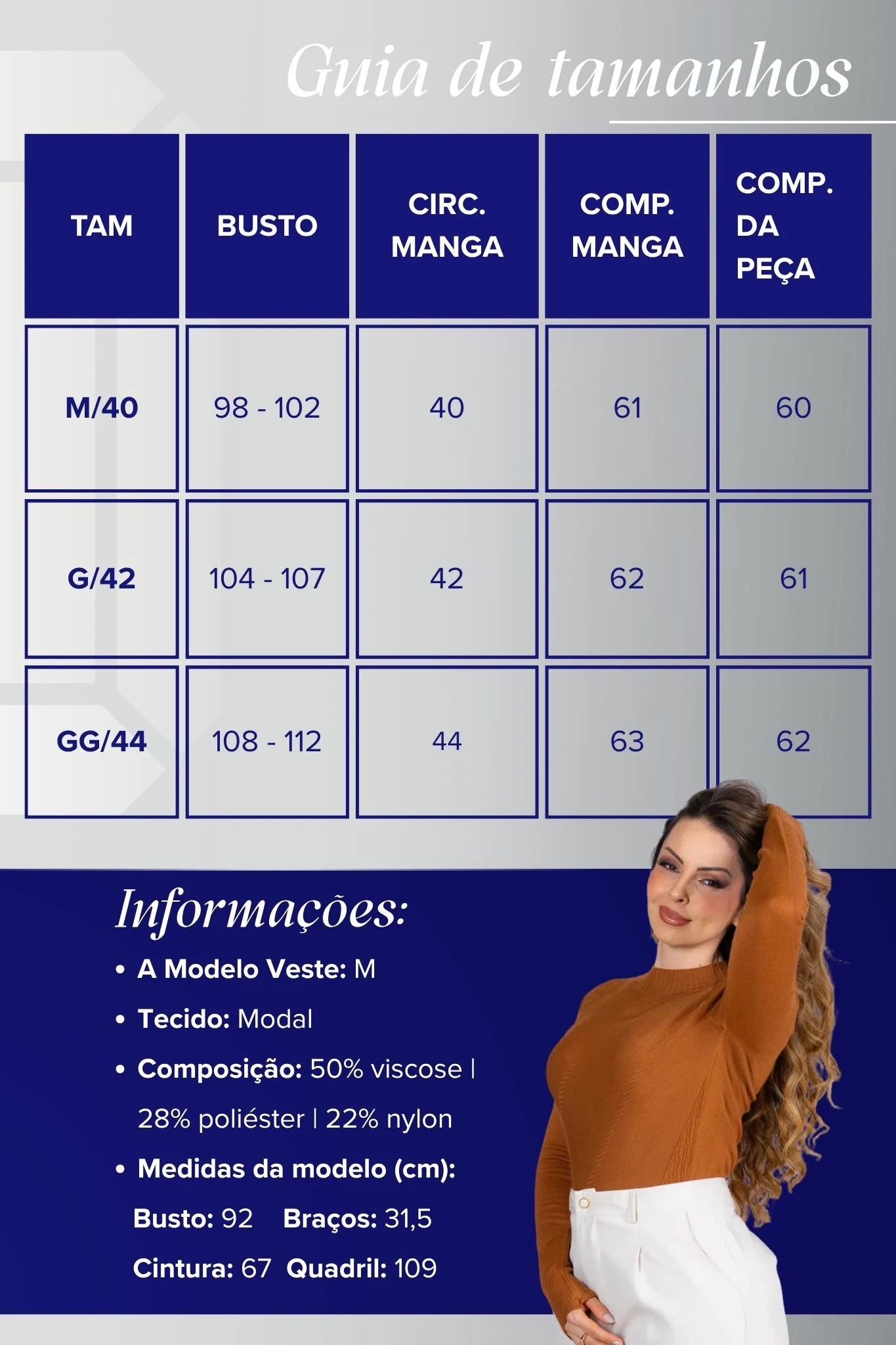 Tricot Manga Longa Meia Gola em Modal Gabriela Caramelo